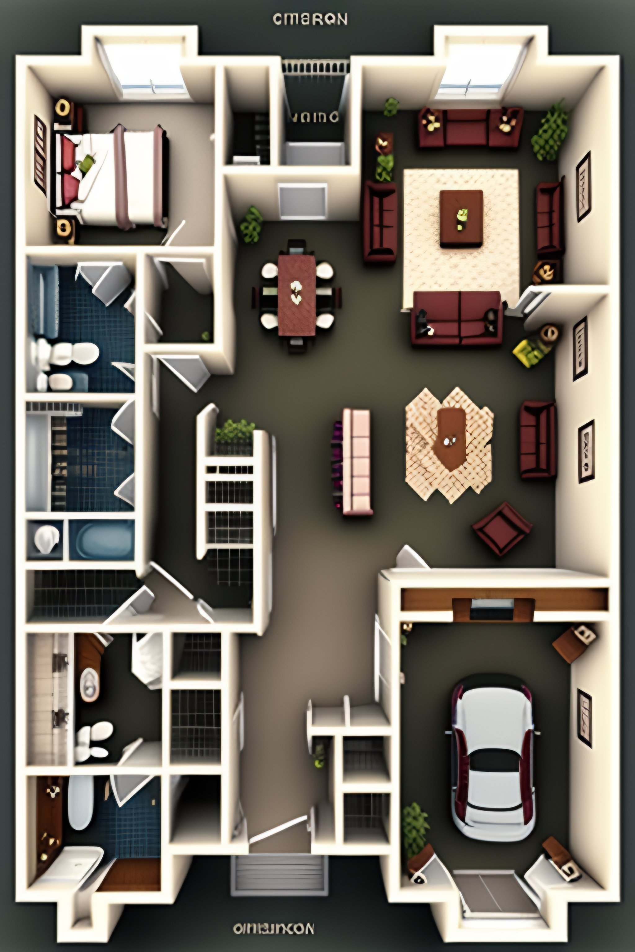 Lexica - Floor plan of 3bedroom bunngalow