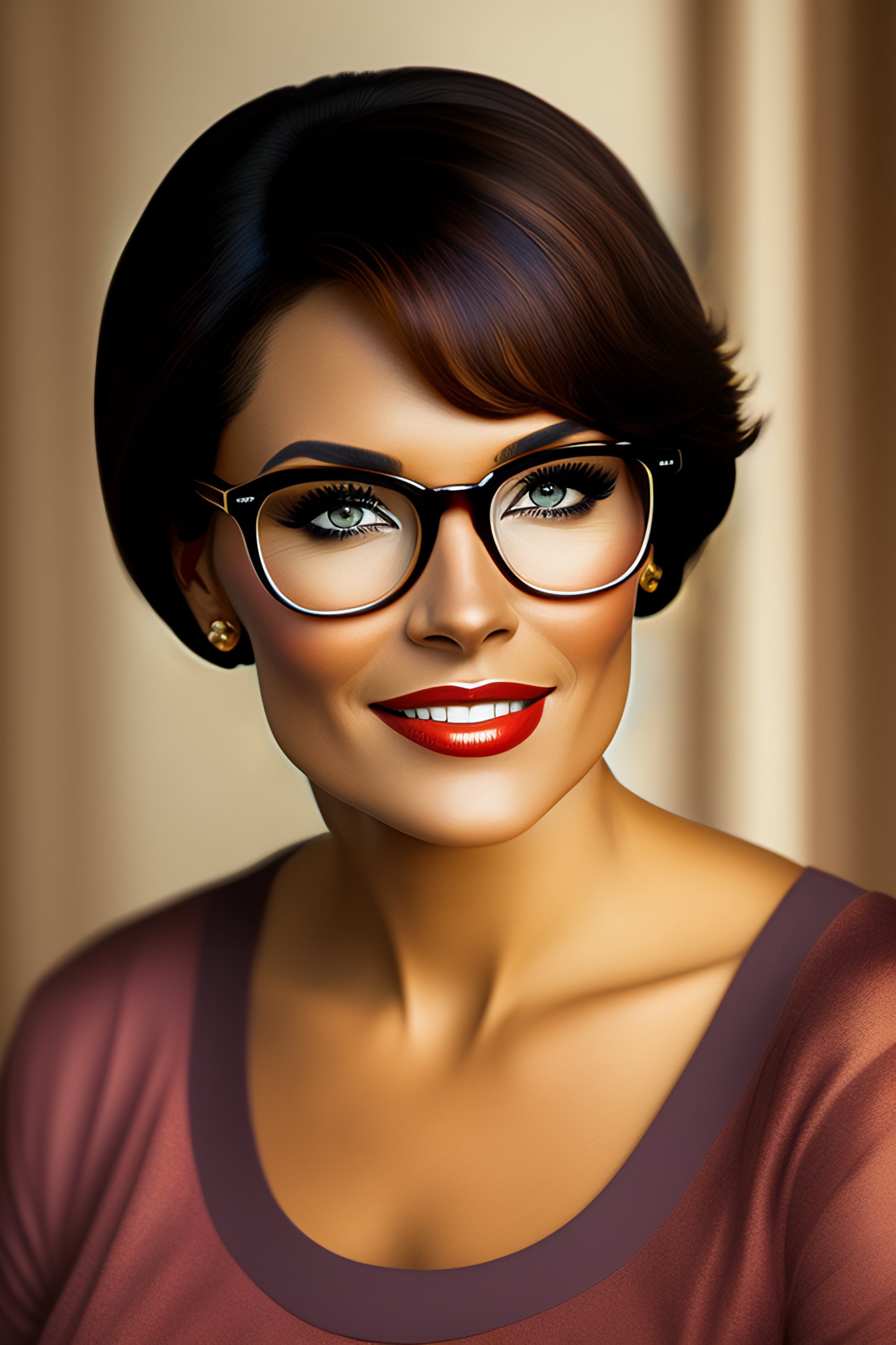 Lexica Portrair Young Woman Hazel Eyes Caramel Short Hair Reading Glasses Book 