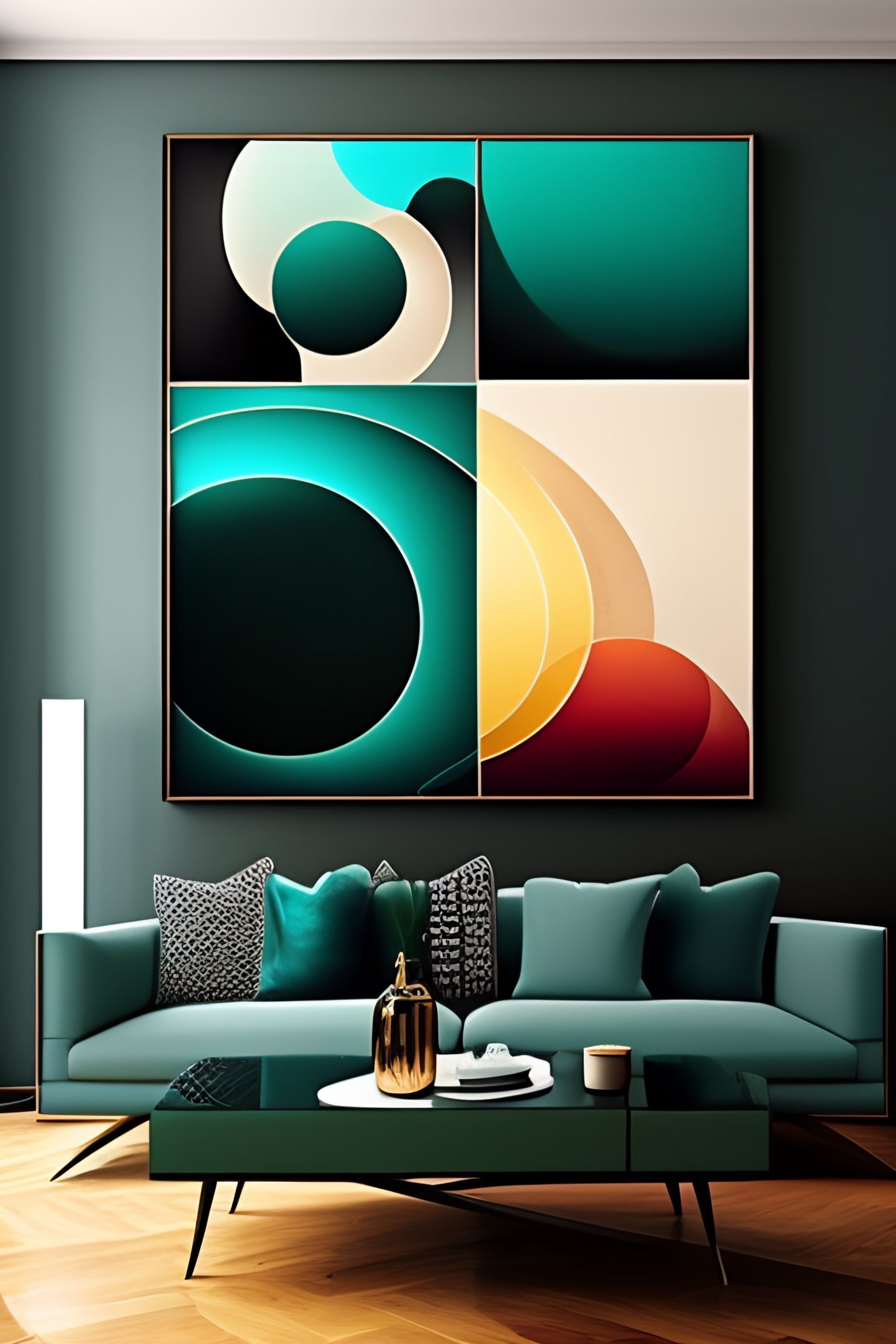 Lexica Create design of mid century modern wall art