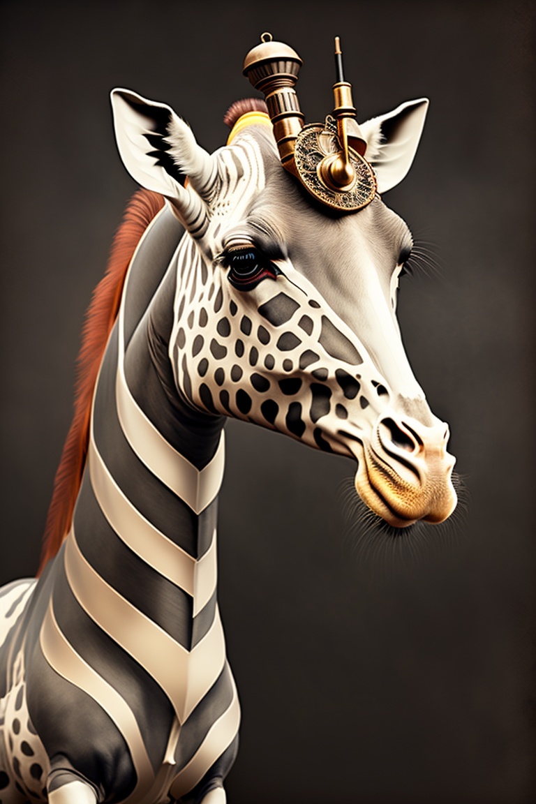 Lexica A clockwork giraffe with exposed gears, dark and gritty style