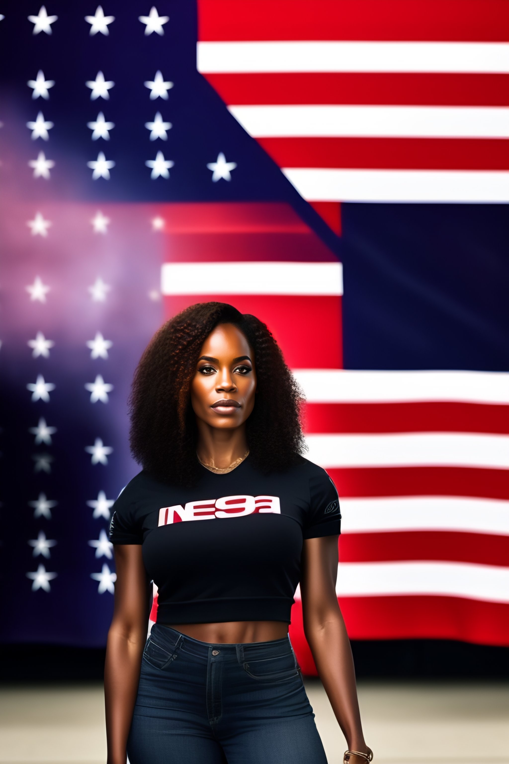 Lexica - Black female activist standing in front of the united states ...