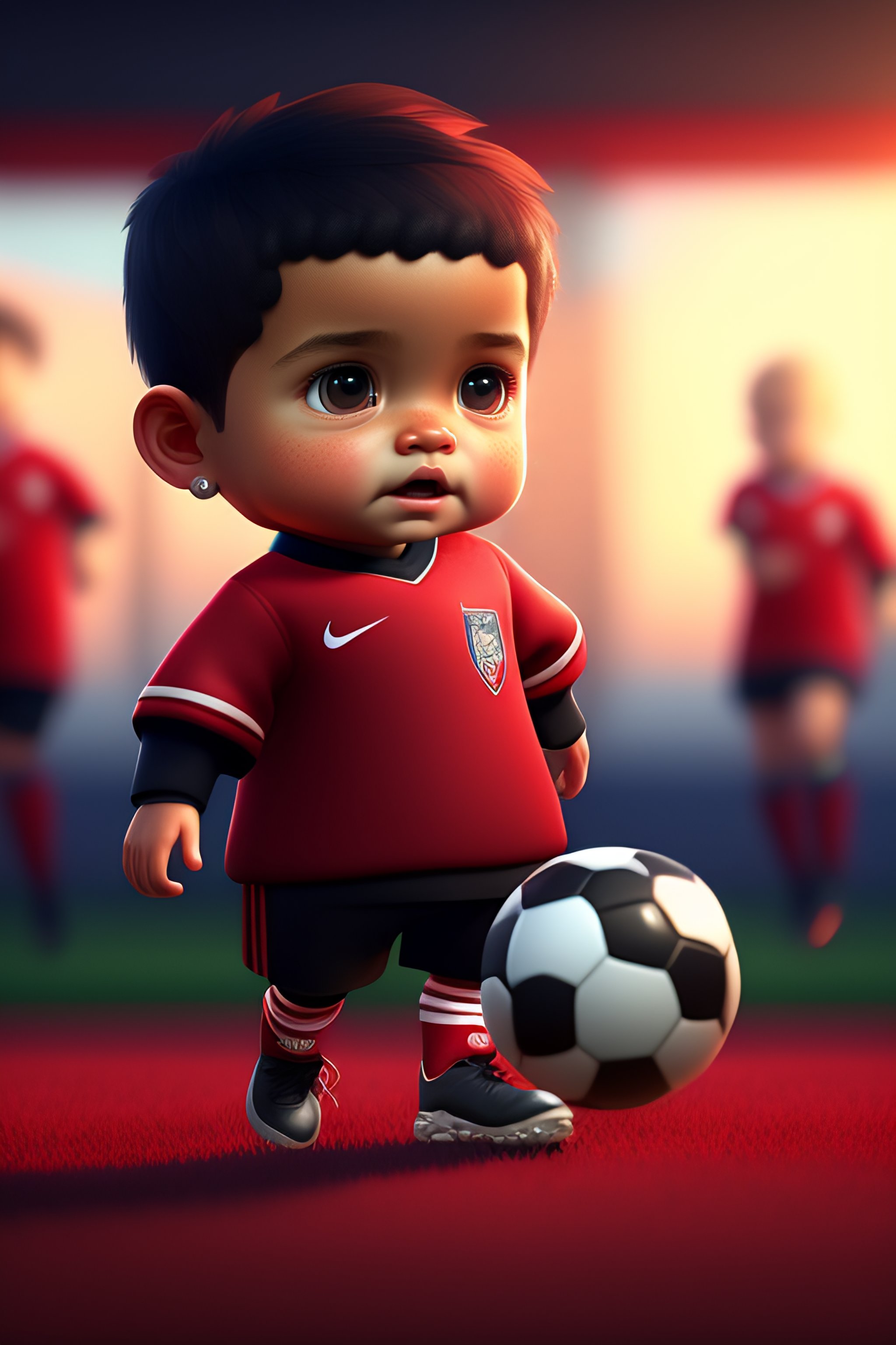 ArtStation - Soccer Football Black and Red Jersey Player-11