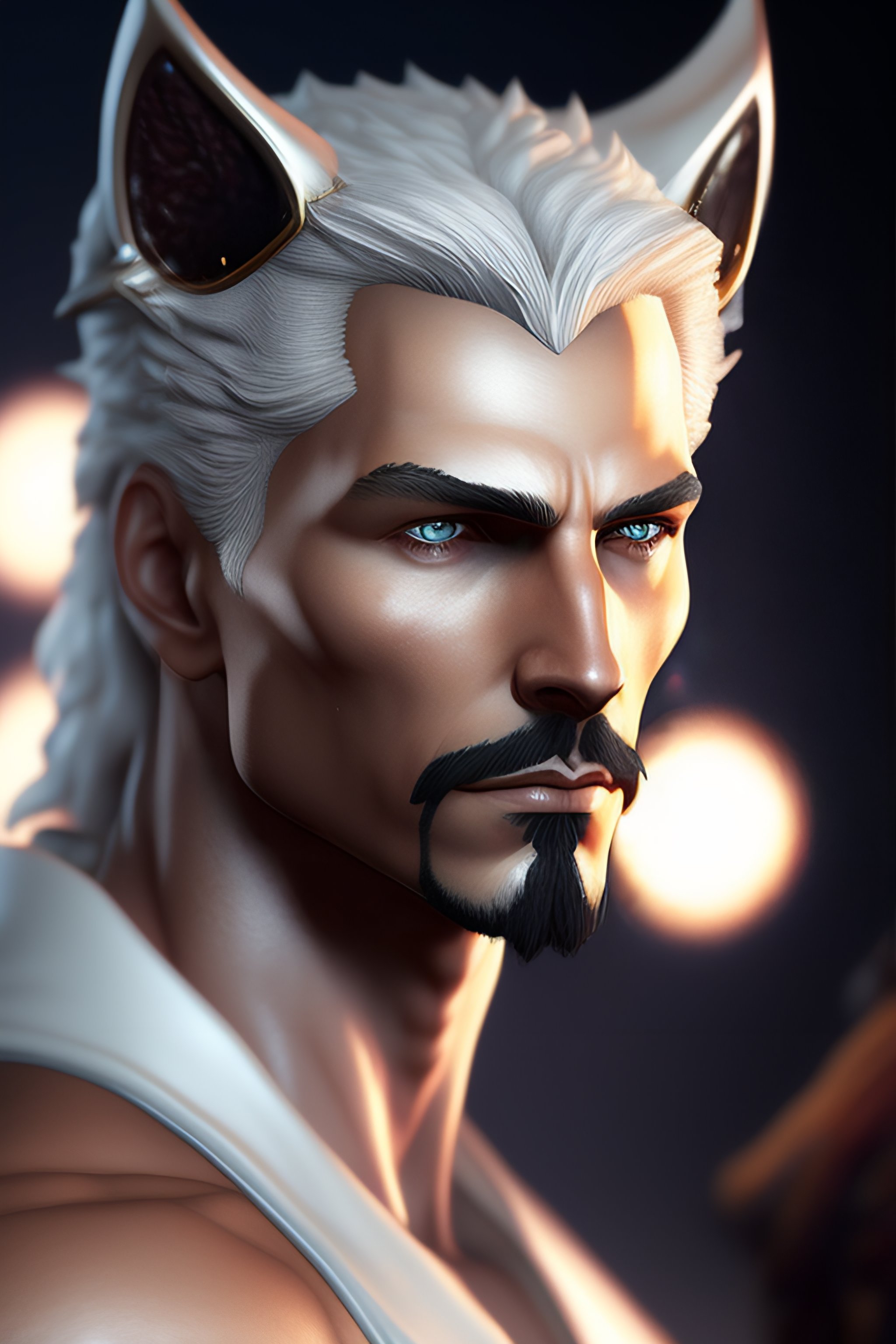 Lexica - White wolf, realistic, detailed, doctor strange style