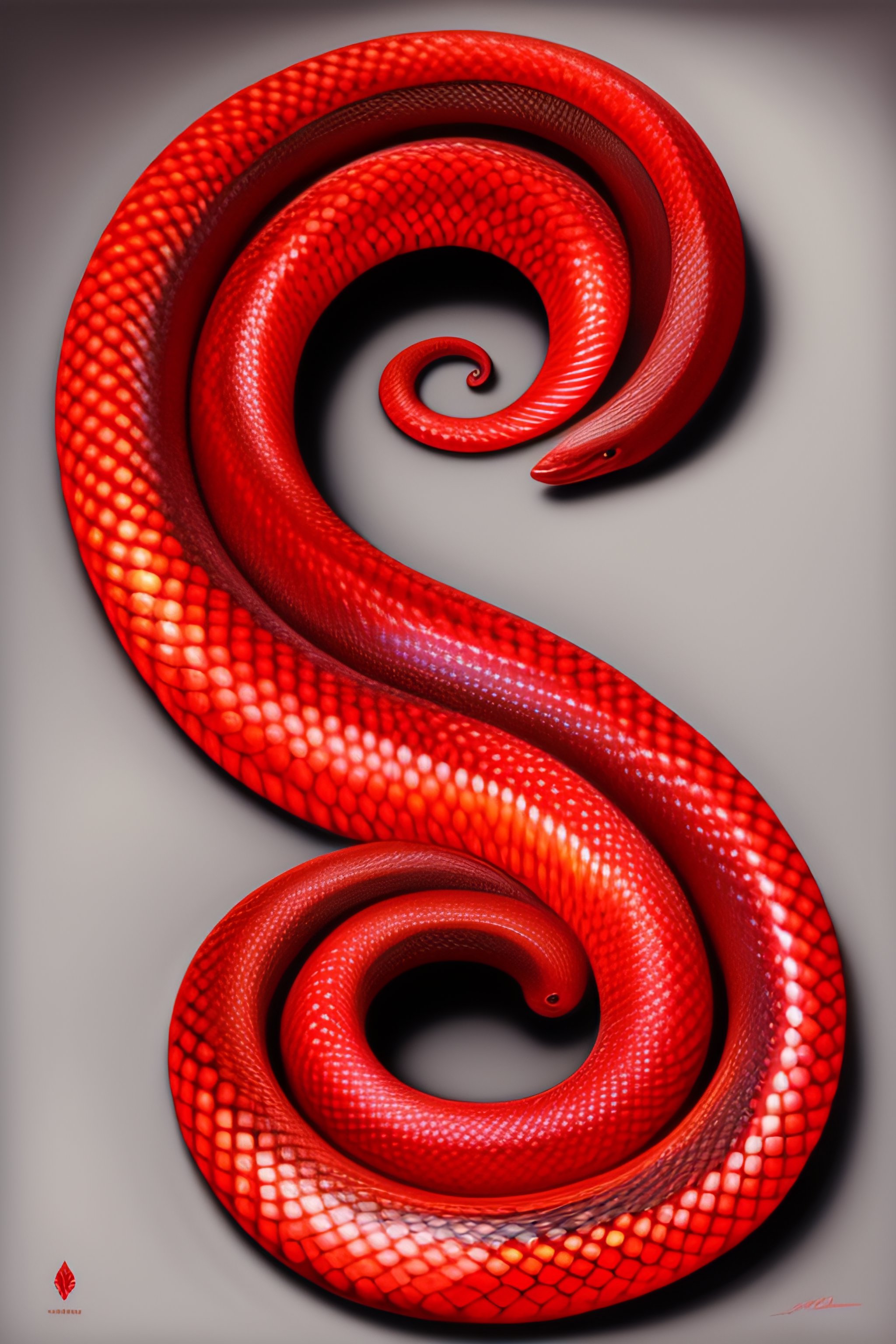 Red fire snake' Poster, picture, metal print, paint by PrintYourDigitals