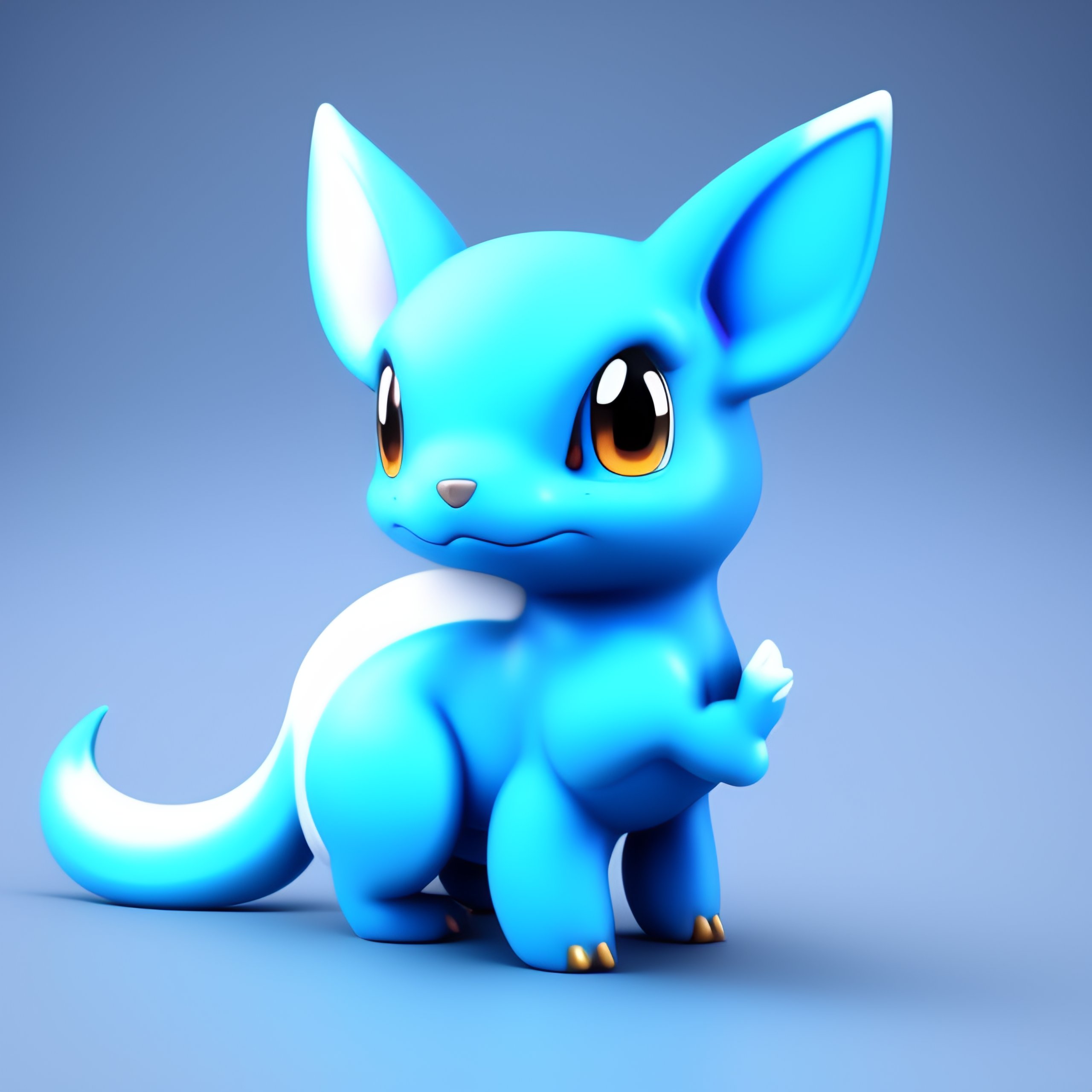 Lexica - Cute 3d render simple cartoon of toy art vaporeon pokemon