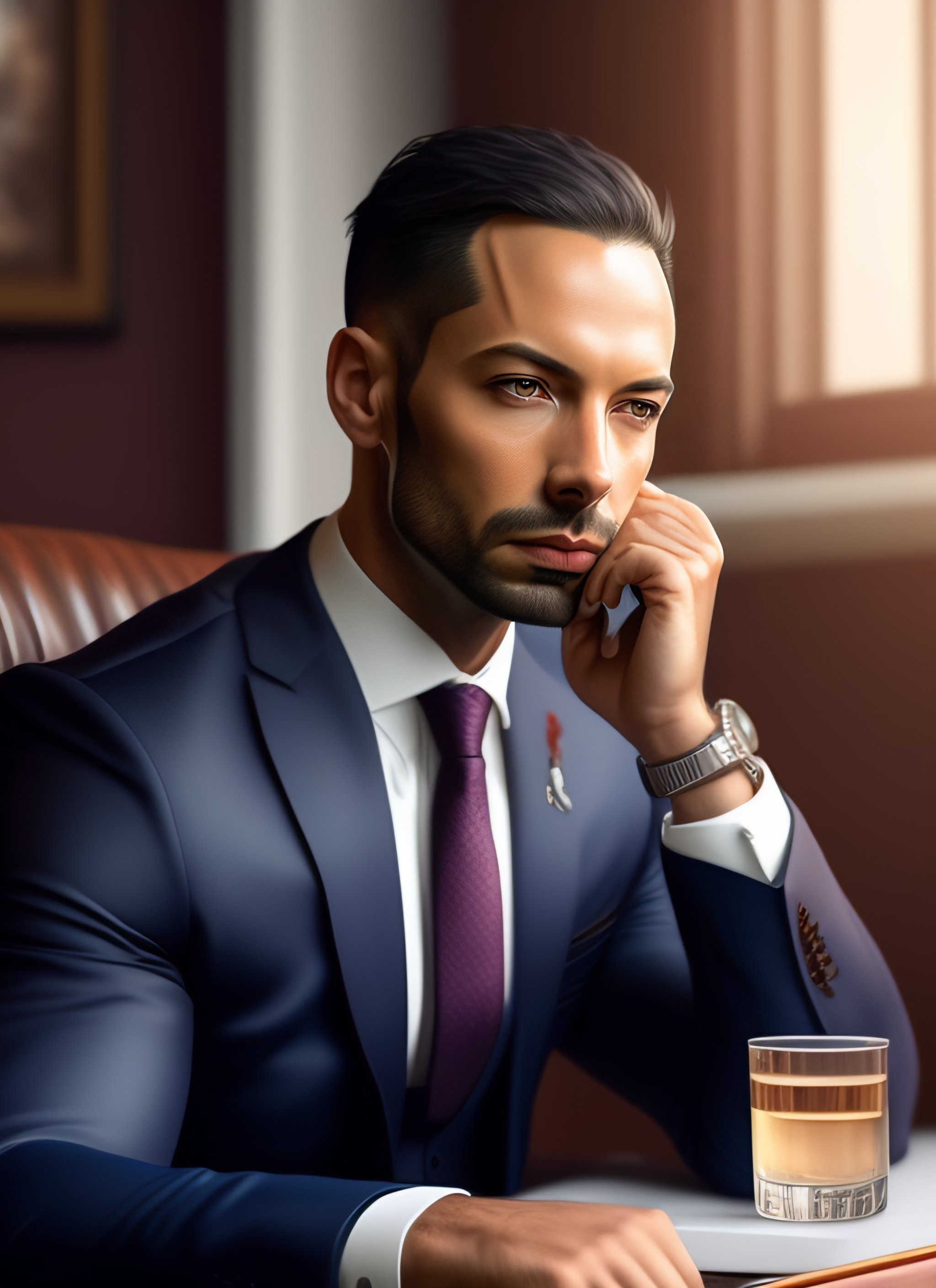 Lexica - A highly detailed illustration of Andrew Tate wearing a suit ...