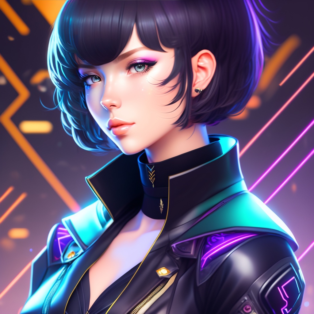 Lexica - Anime goth girl with short black hair, Symbiote, clear and ...