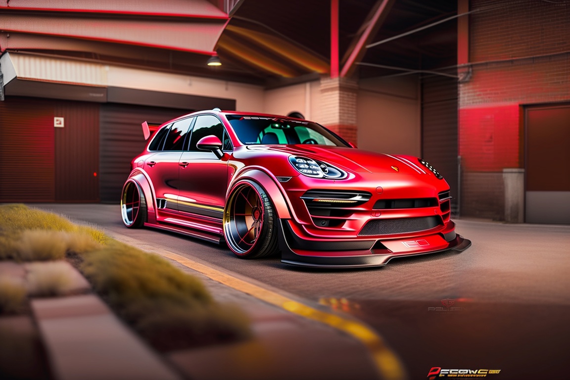 Lexica - Porsche cayenne gts liberty walk tuning rouge de profil en ...