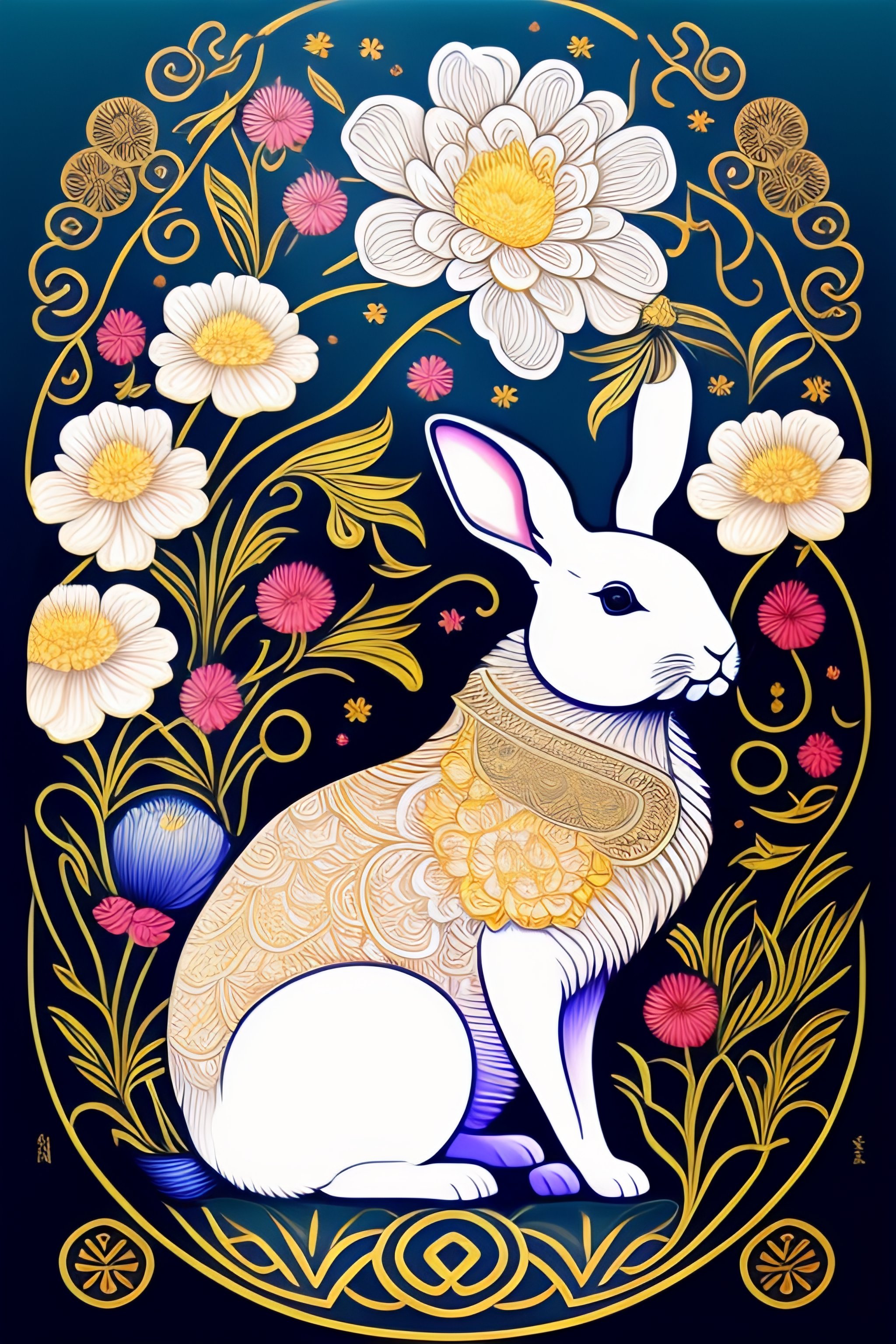 Lexica - Year of the rabbit, Regal Rabbit, Chinese astrology, line ...