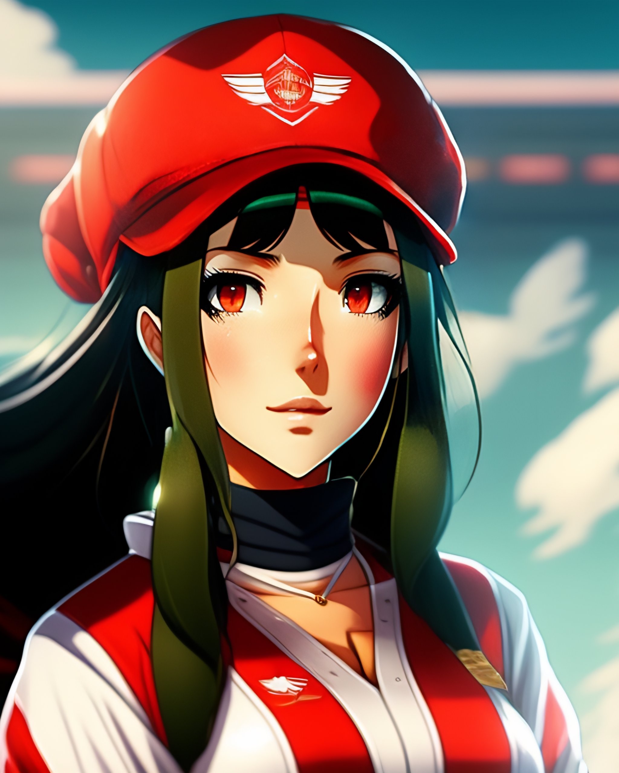 Lexica Capitals Girl With A Sailor Red Cap Red And Black Color Clothes Anime Key Visual Full