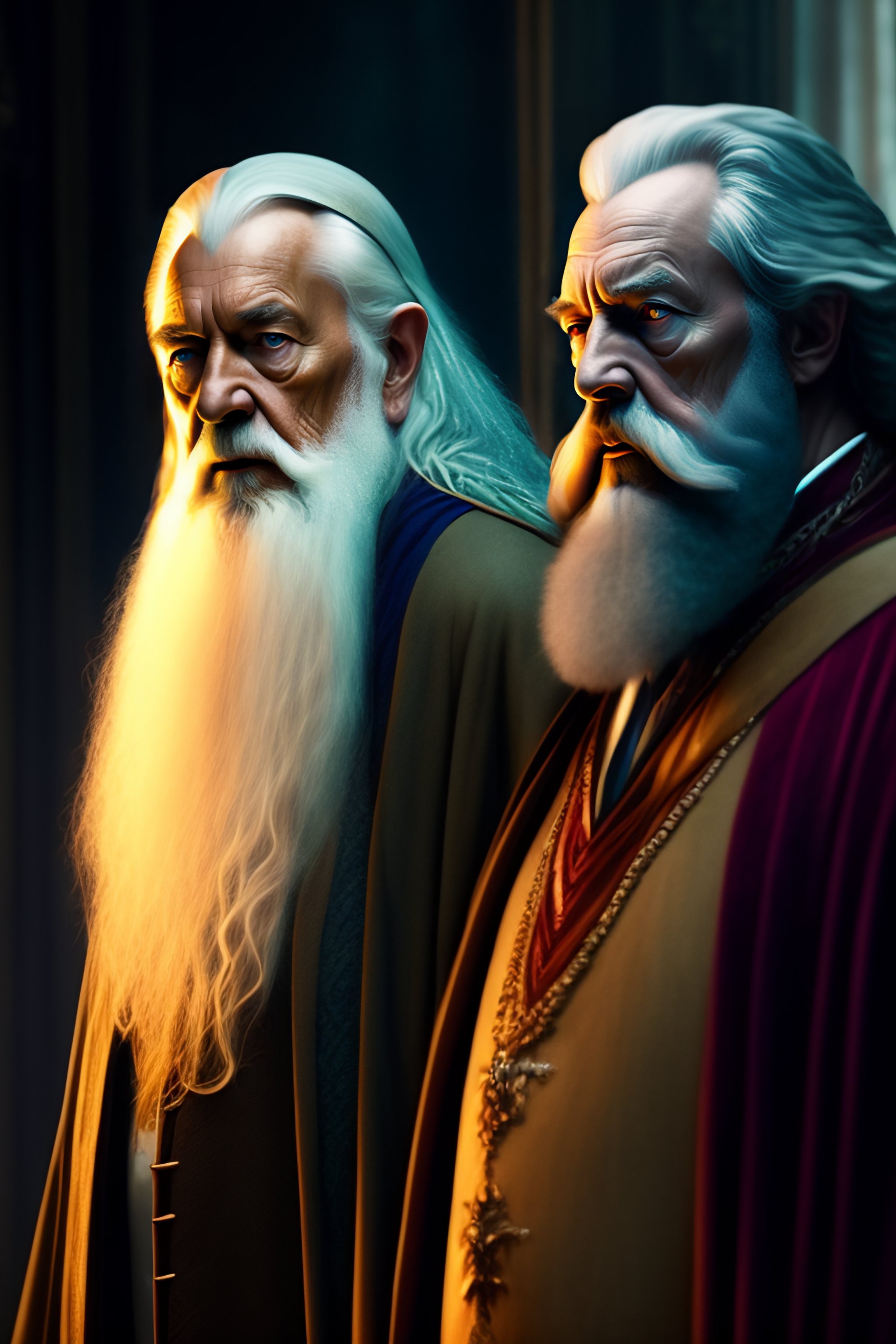 Lexica - Dumbledore and Gandalf standing opposite each other