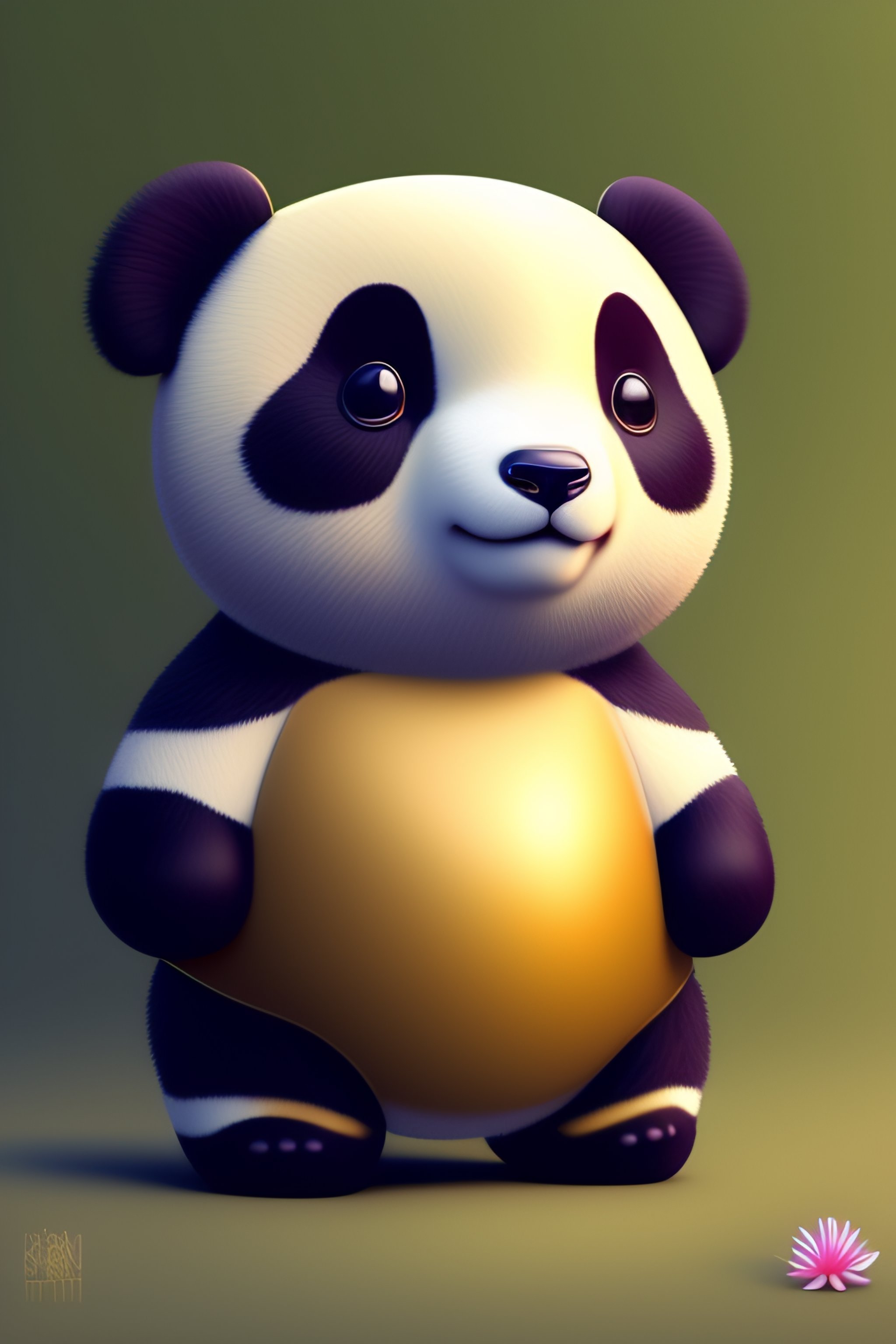 Lexica - Cute and adorable cartoon panda bear baby, fantasy, dreamlike