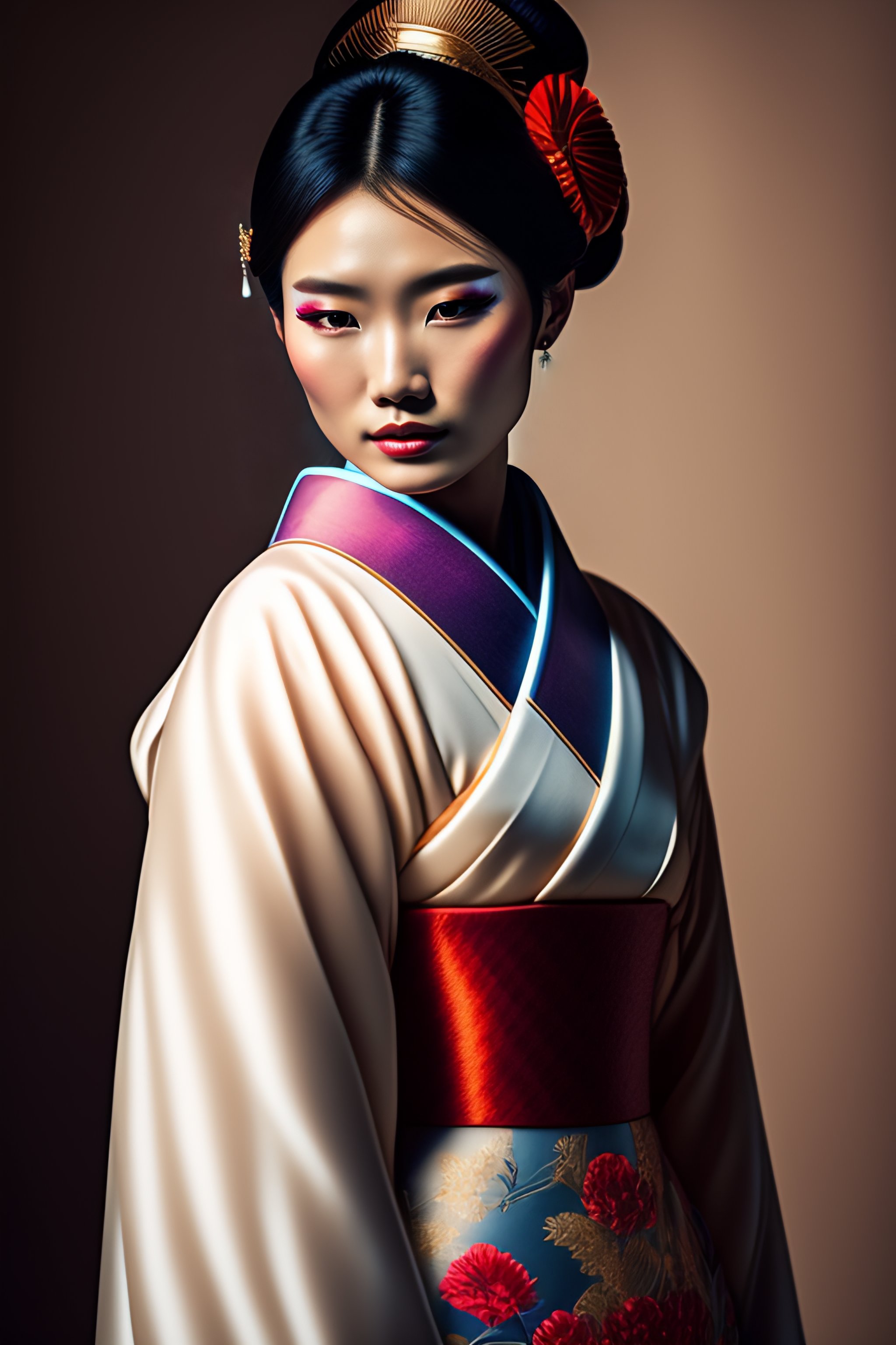 Lexica - Portrait of a stunningly beautiful, young, japanese geisha ...