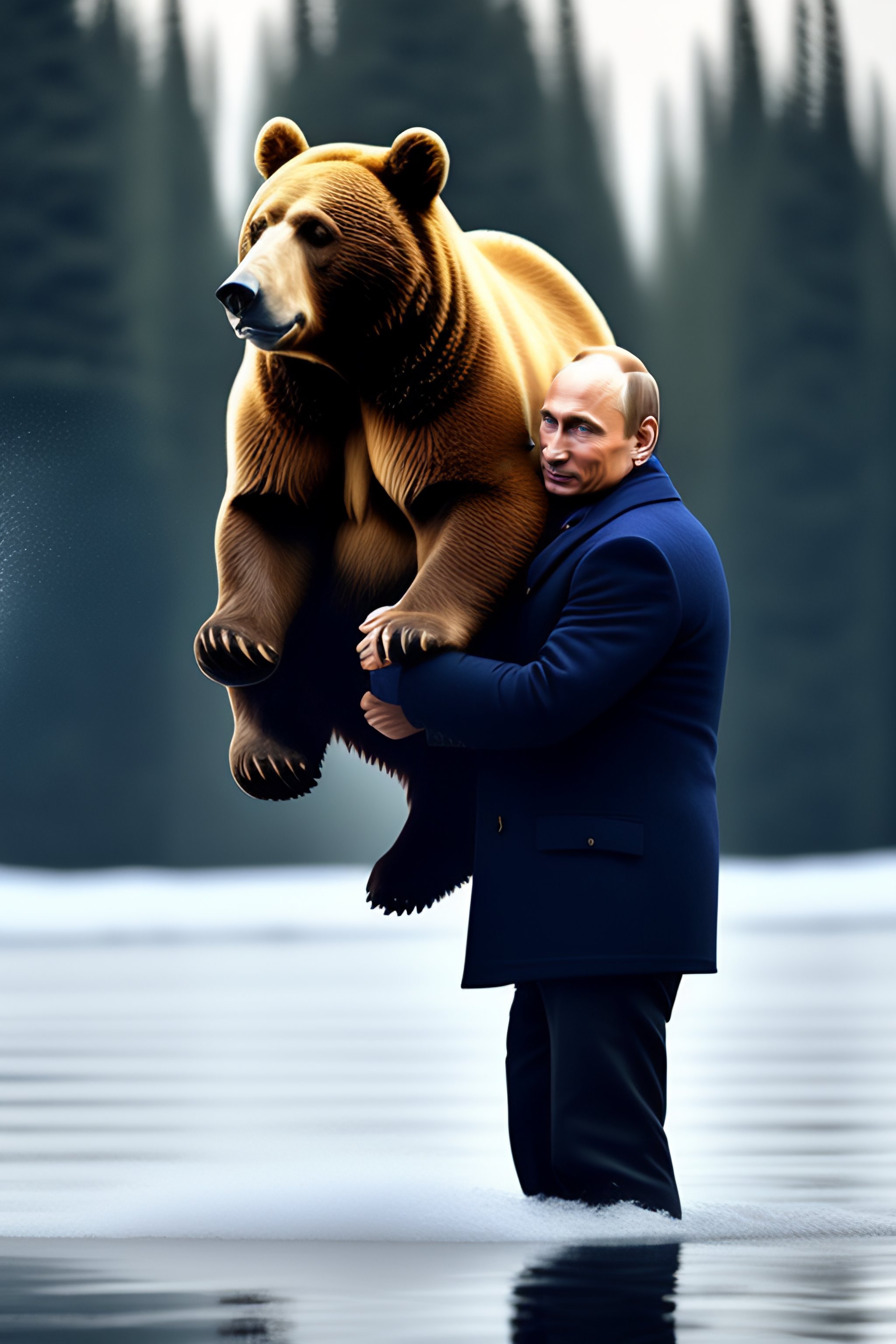 Vladimir Putin Riding A Bear