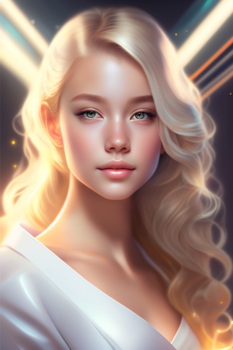 Lexica - A clear portrait of a young girl dressed in a flowing white ...