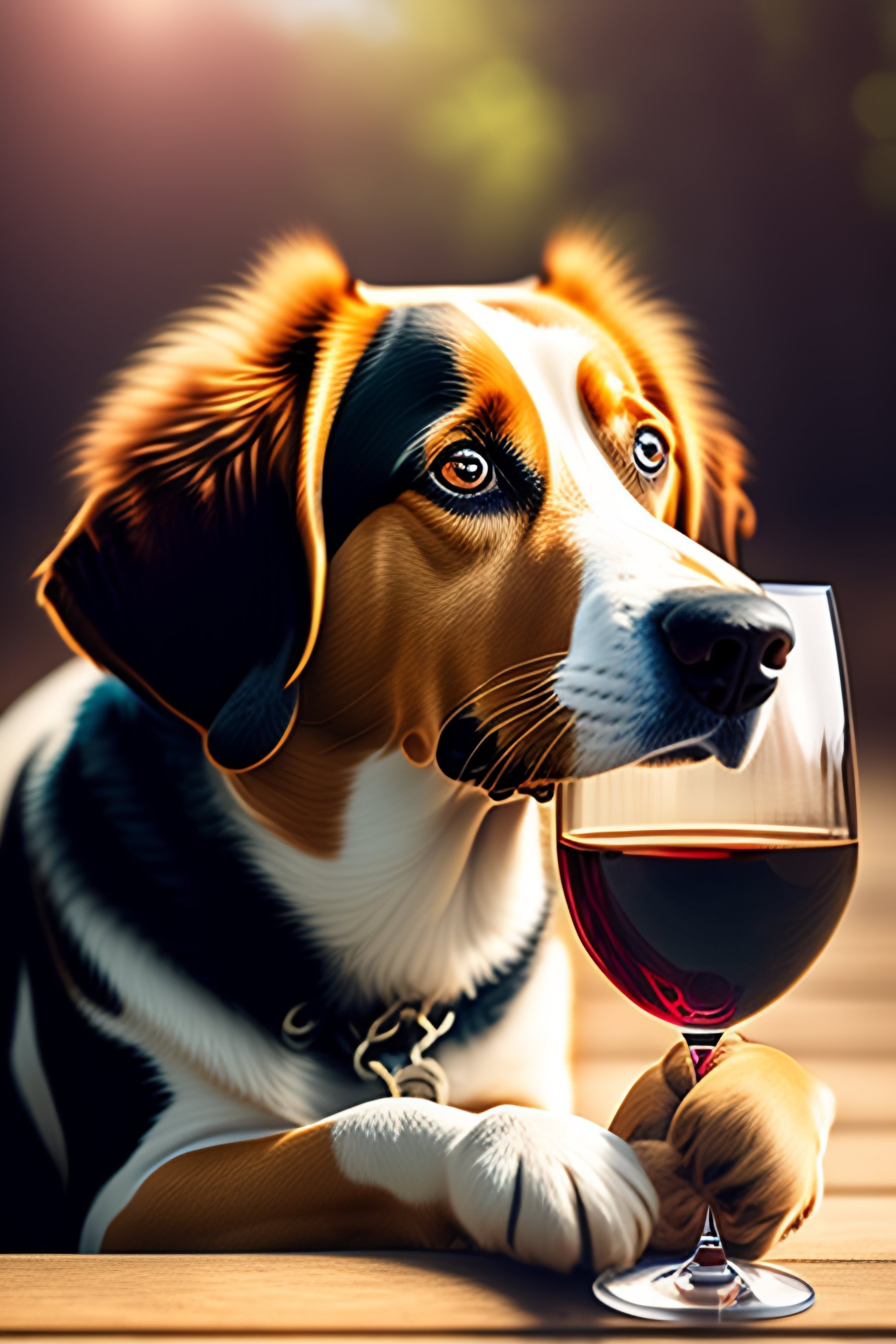 Dogs Drinking Wine