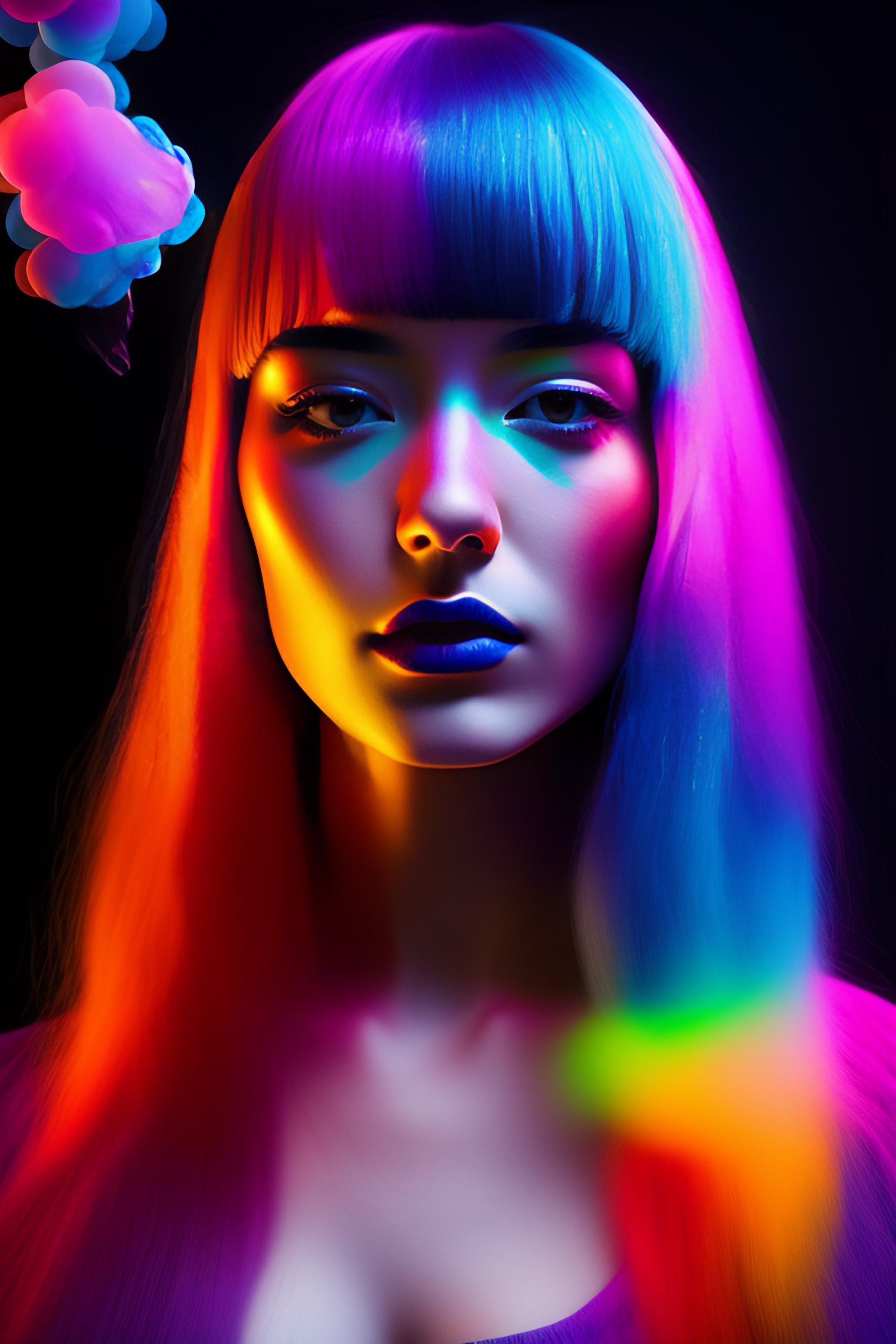 Lexica - LSD, goth girl, colorful light glipses, particle smoke, xtreme ...