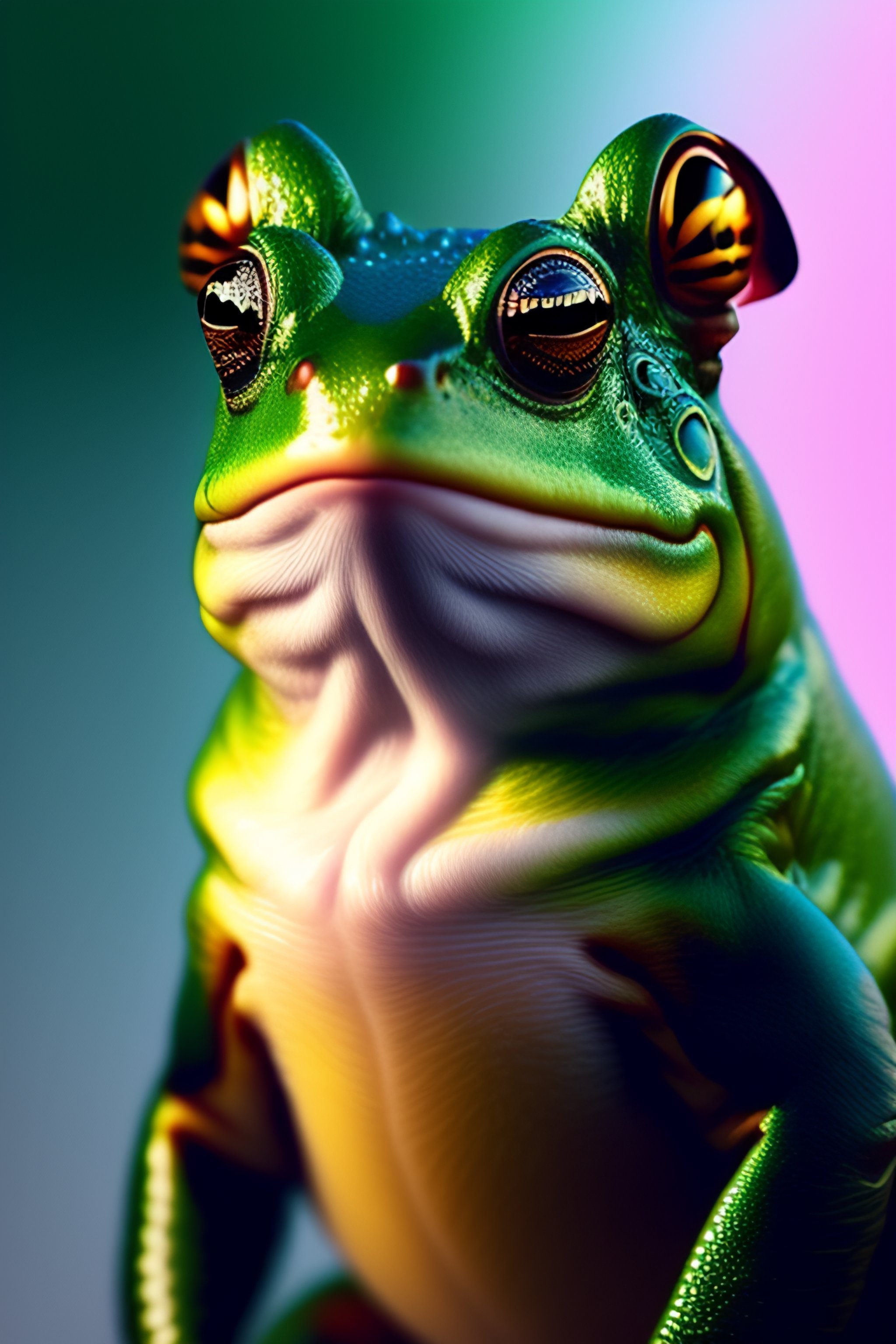 Lexica - Portrait of a super hero frog