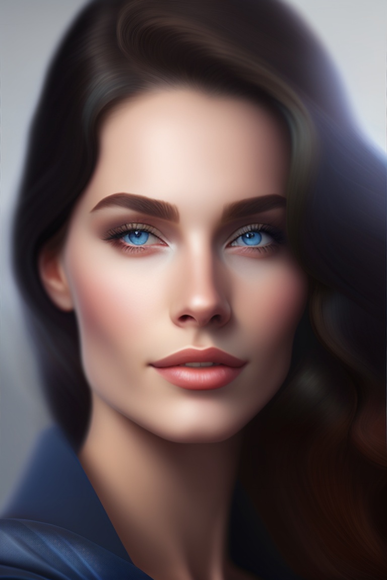 Lexica - A beautiful Scandinavian woman, dark hair, face forward, blue eyes