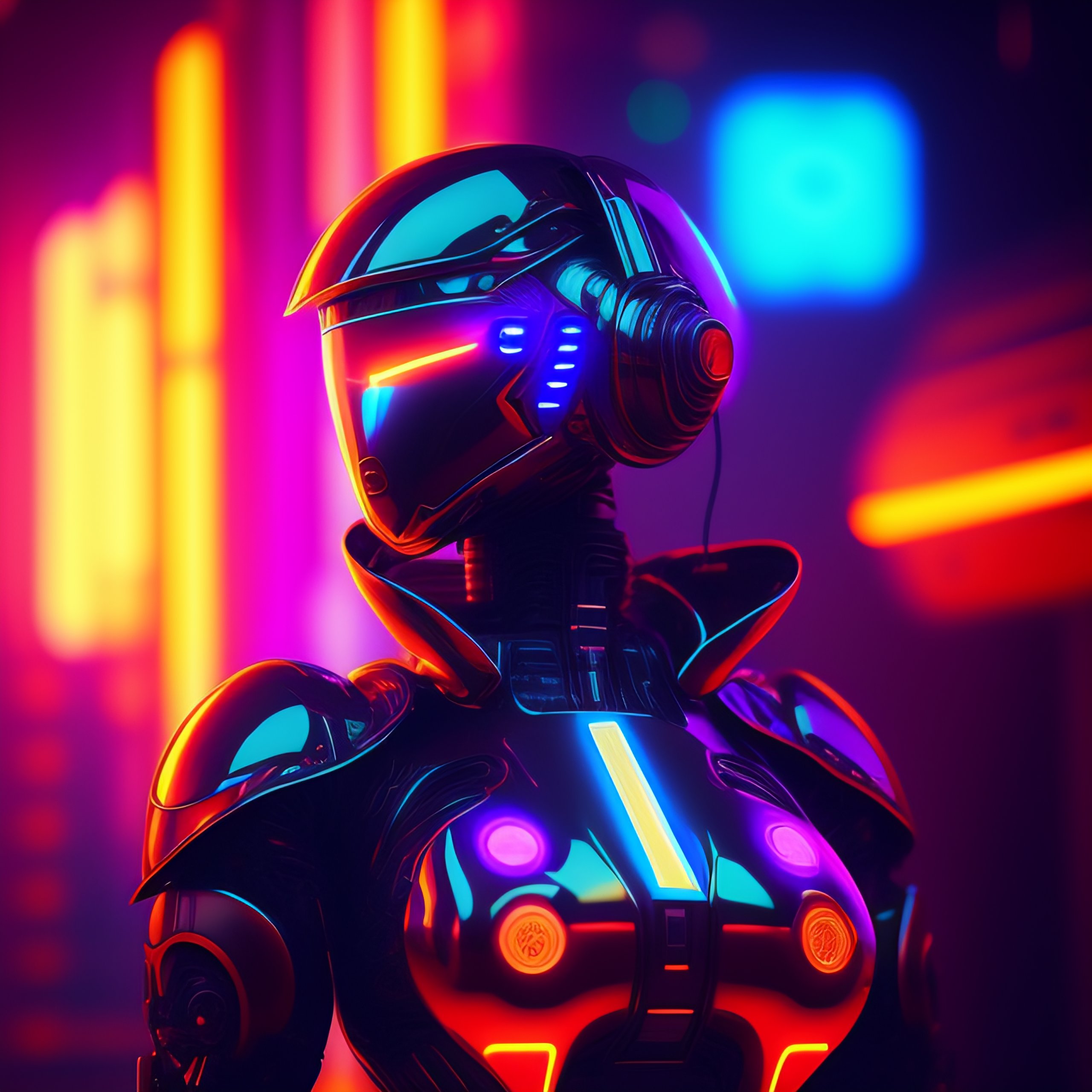 Lexica Futuristic Cool Ai Robots Neon Style Hyperdetailed