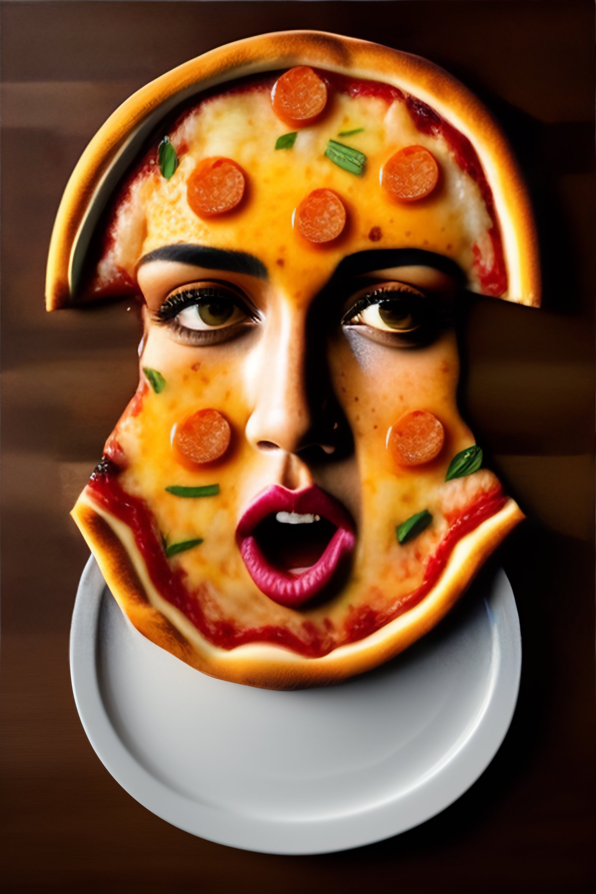 Lexica Pizza with a face