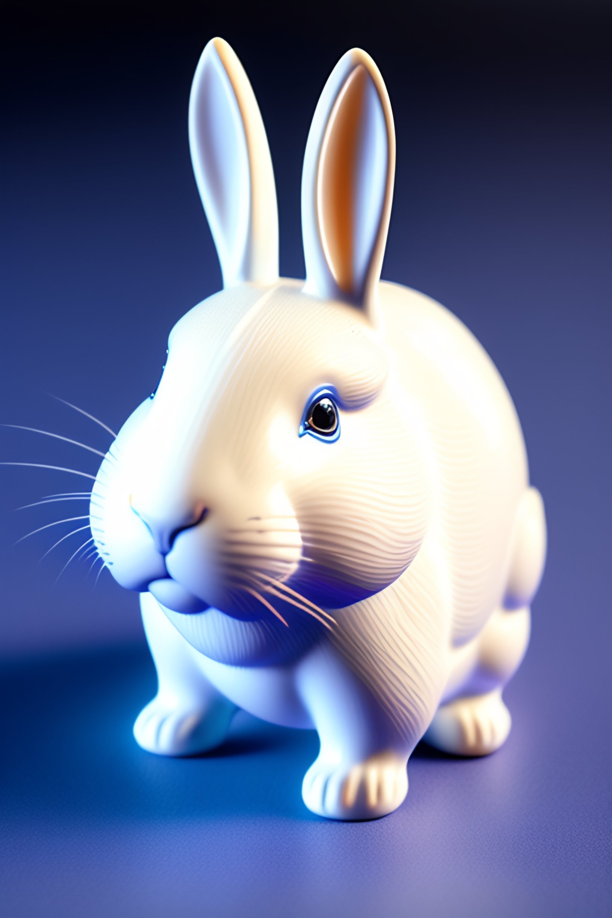Lexica - A detailed intricate rabbit toy made out of white porcelain ...