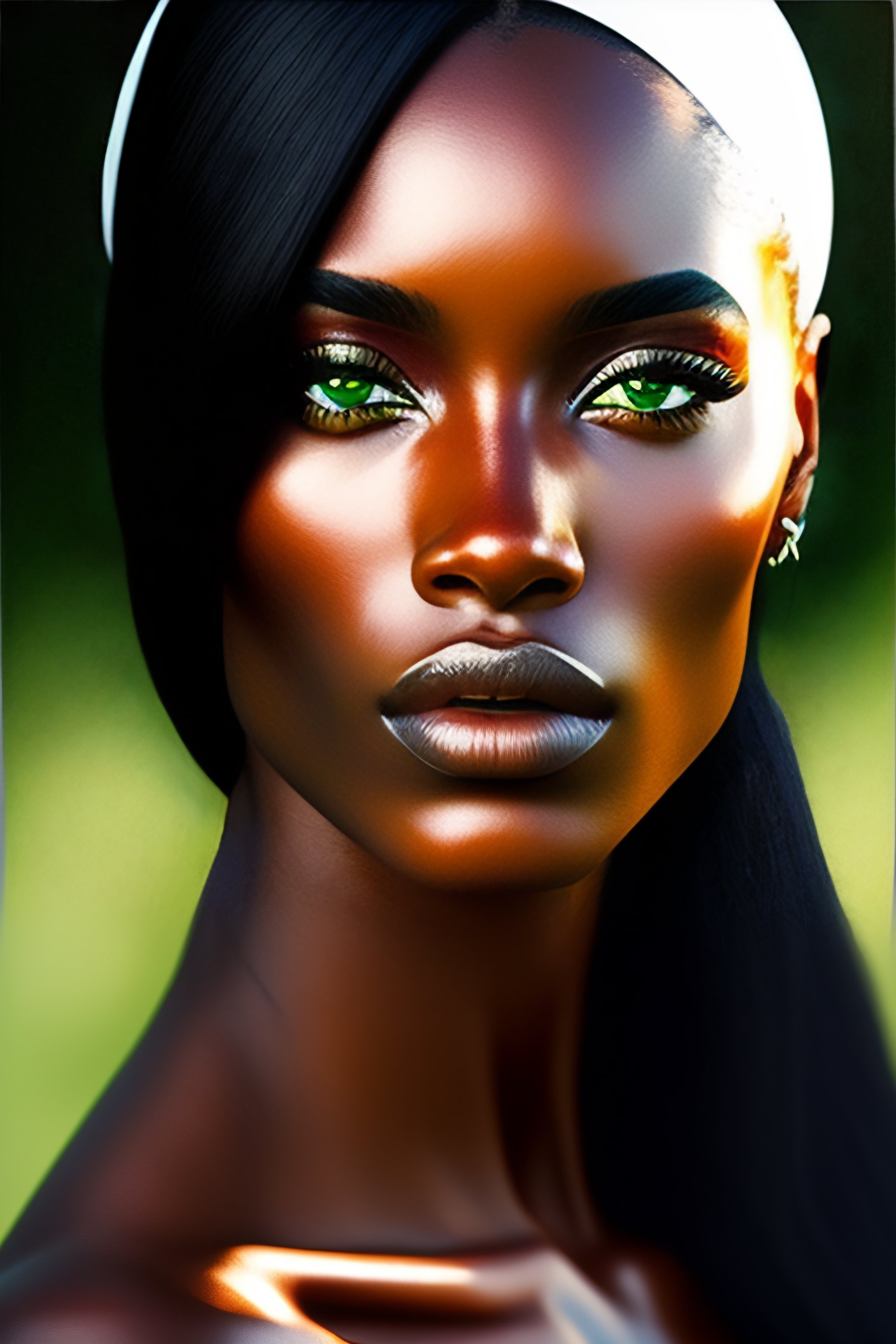 Lexica Goddess Ambra White Skin Beautiful Woman Long Black Hair Full Lips Hyper Realistic 