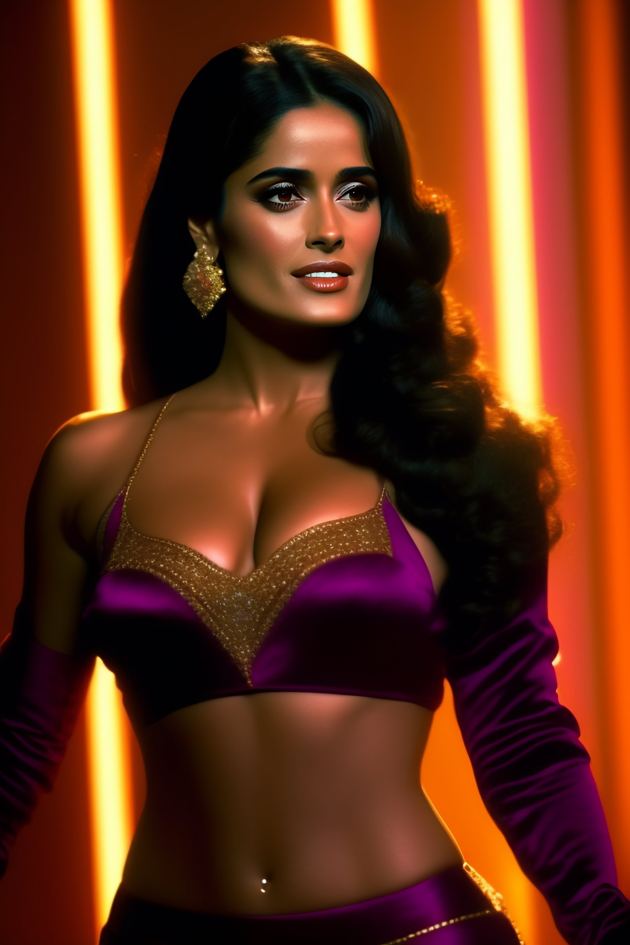 Lexica - 20 year old Salma Hayek as santanico pandemonium dancing on 