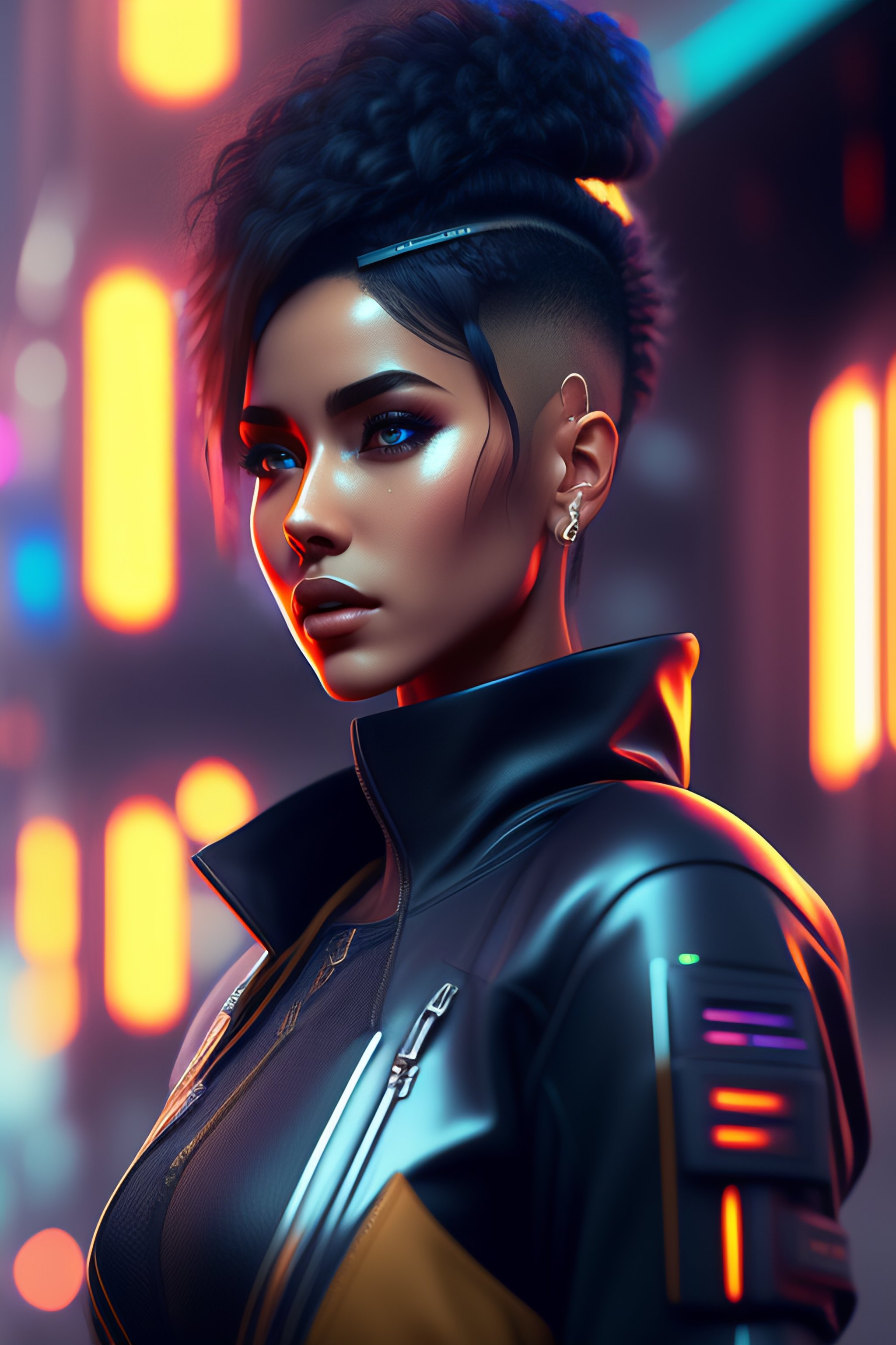 Lexica - Goth punk clothes with short hair girl, battle status, hyper  detailed, digital art, cyberpunk style, cybercinematic lighting, studio  quality