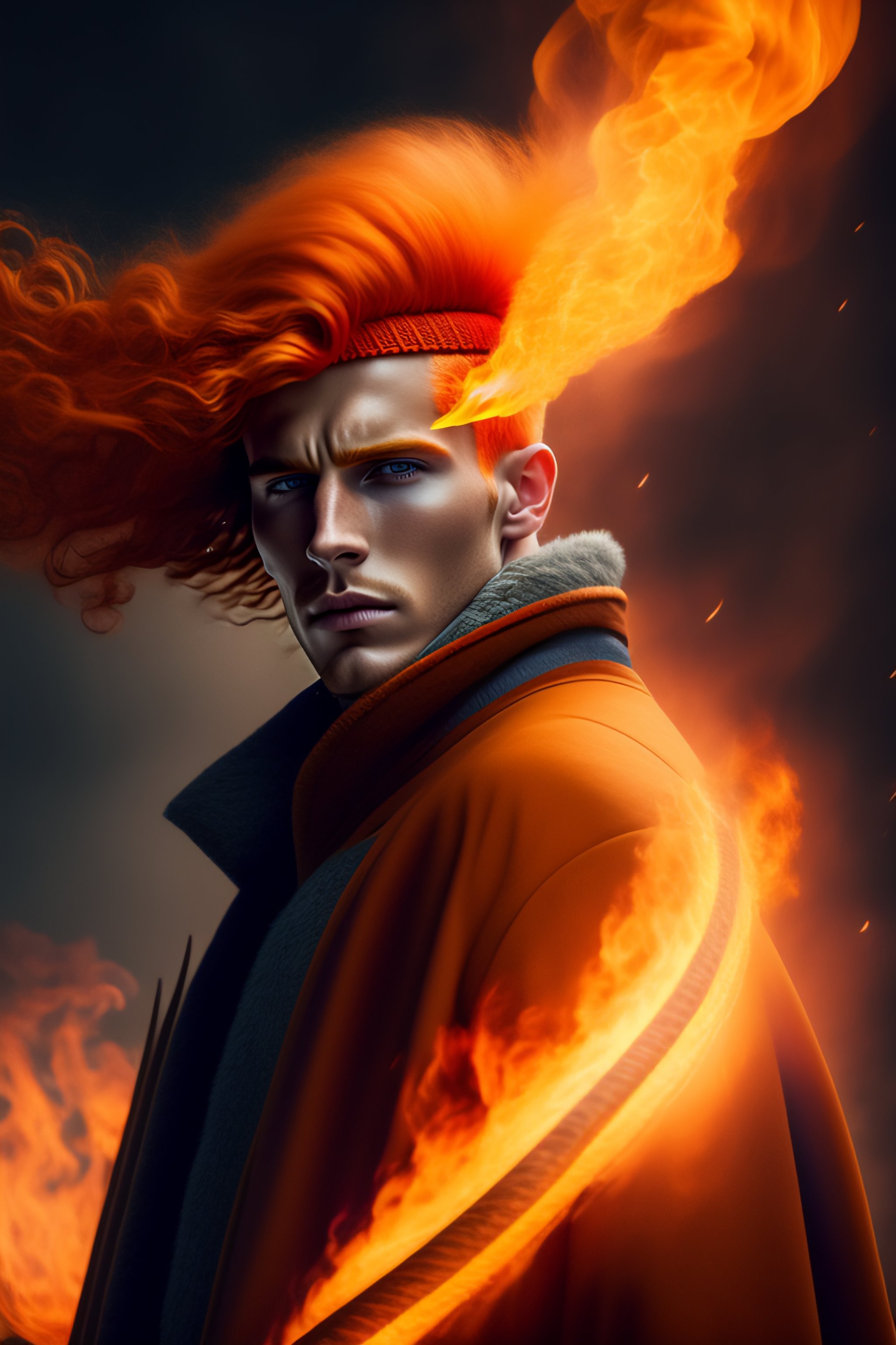 lexica-orange-haired-male-sorcerer-wizard-casting-spells-fire-prince