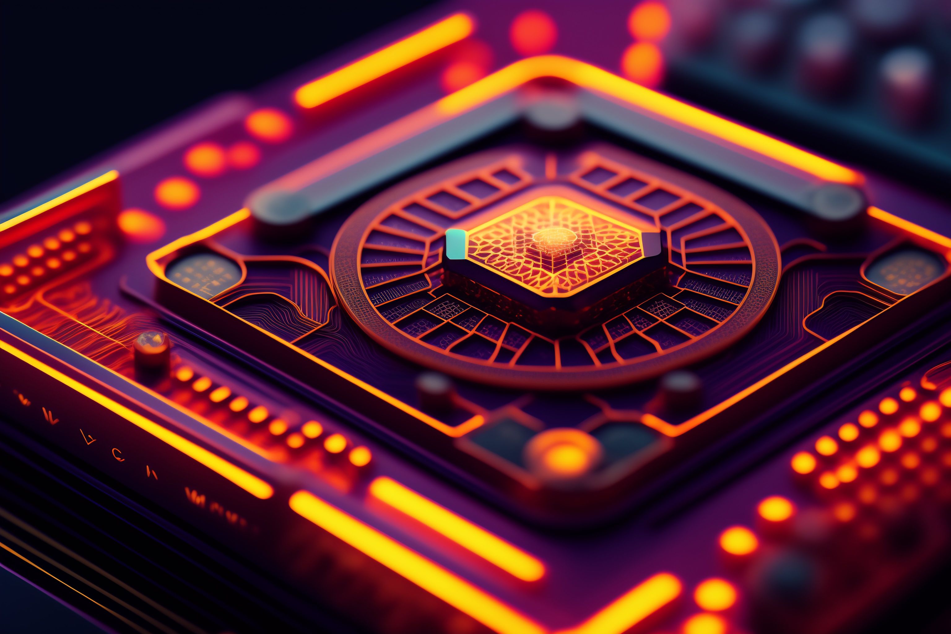 Lexica - Microprocessor, detailed front shot, with transistors and ...