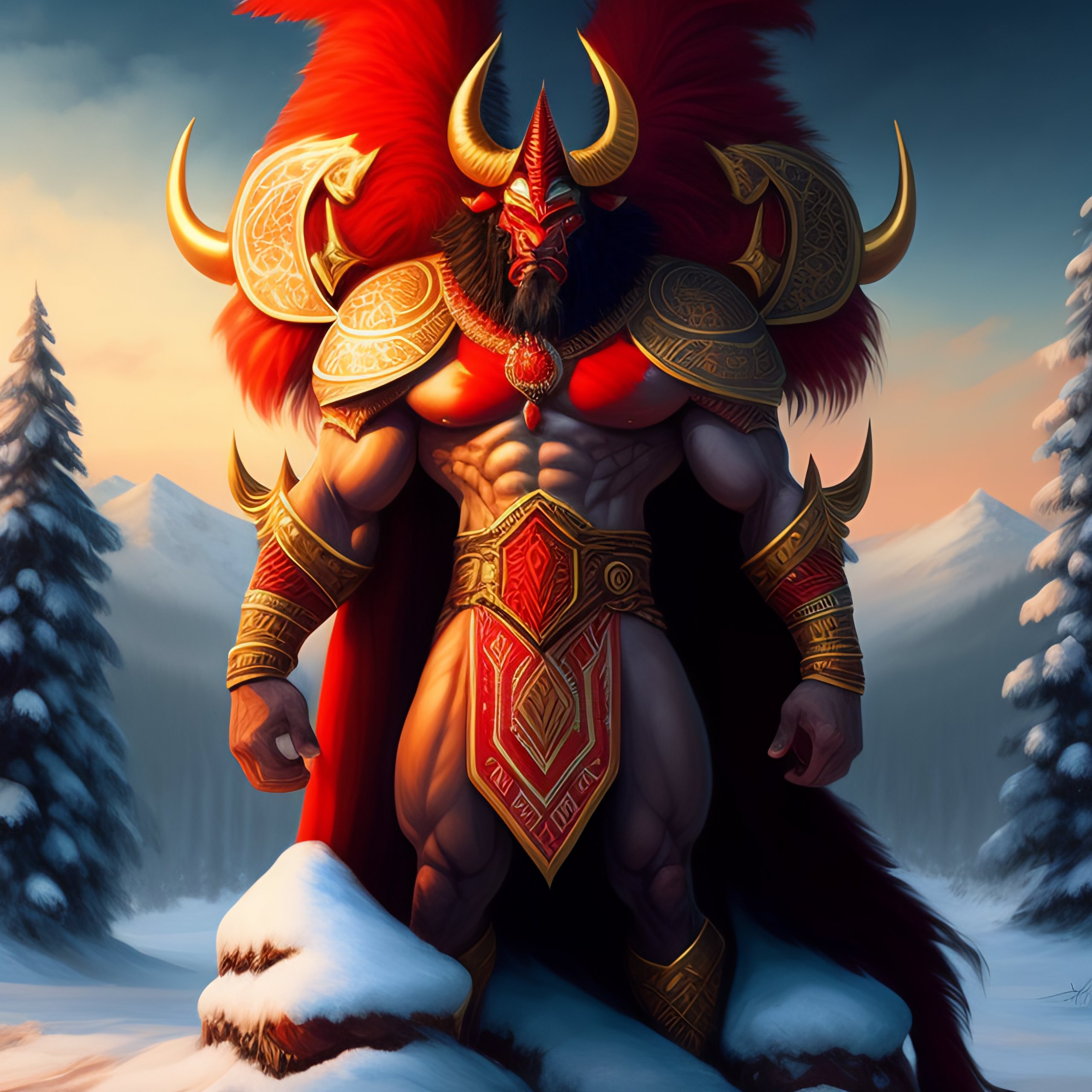 Lexica - Giant muscular balkan kuker humanoid monster in tribal clothig ...
