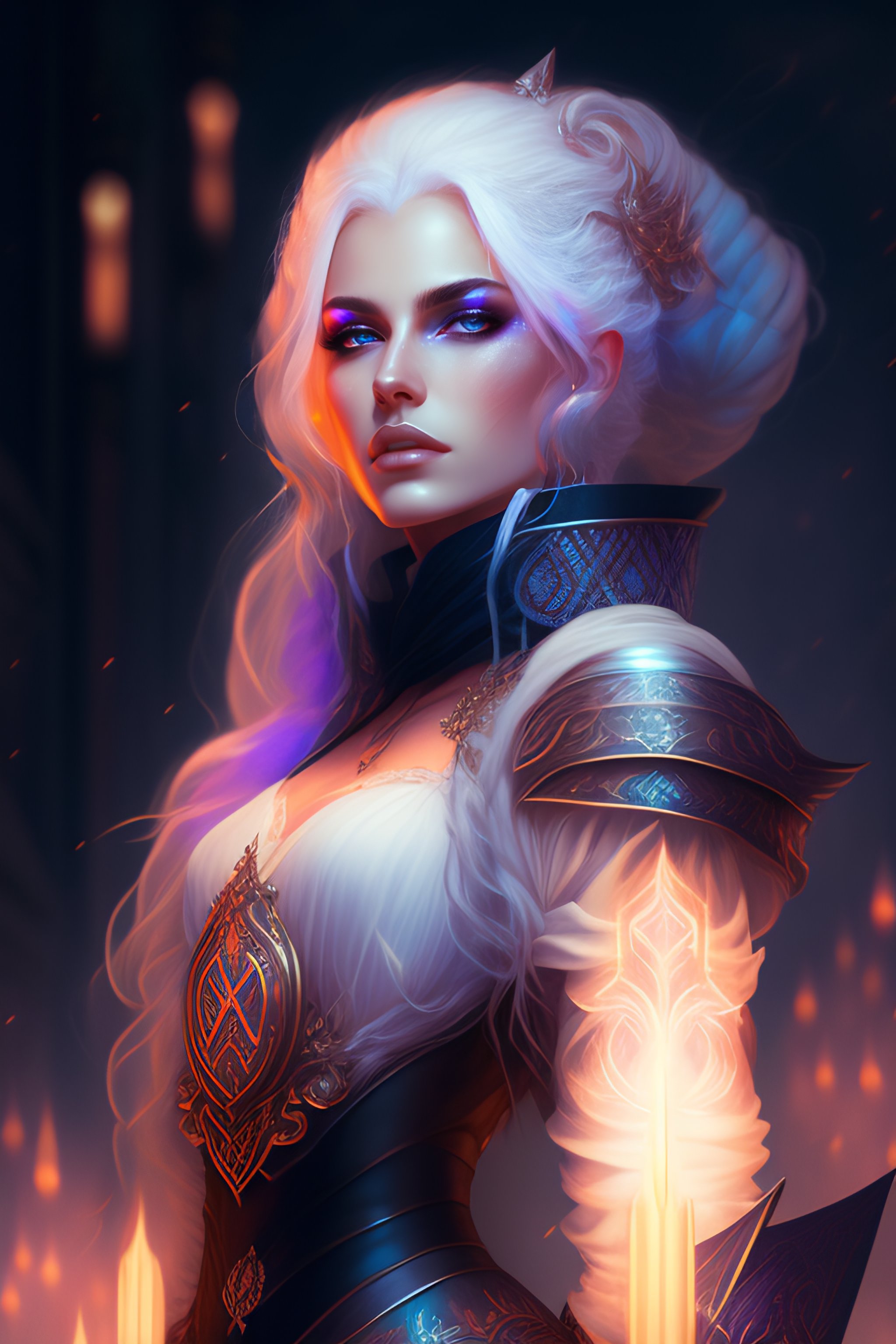 Lexica - A beautiful white haired pyromancer princess, intricate ...