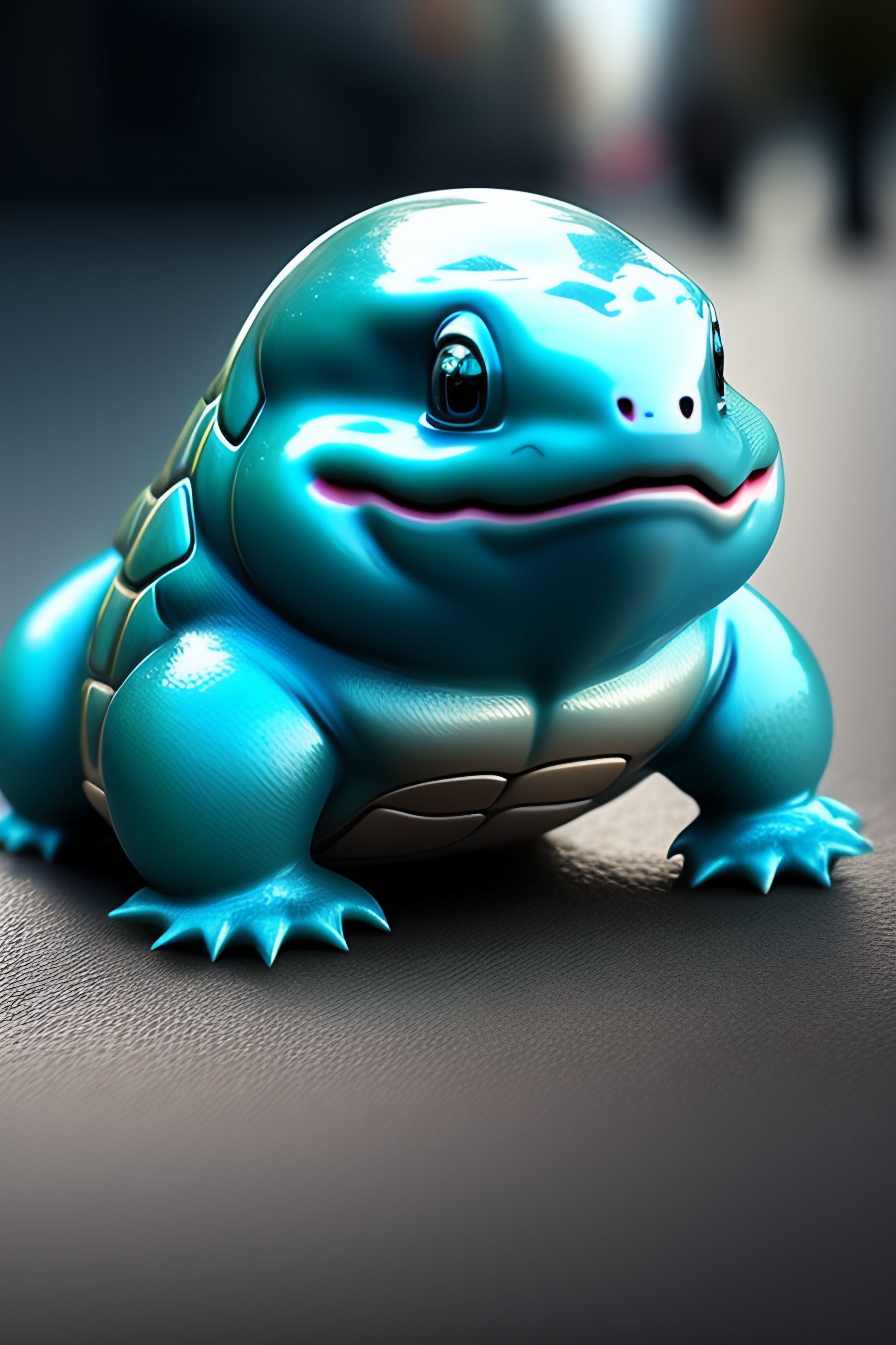 Lexica - Realistic real life render of squirtle from pokemon on the sidewalk