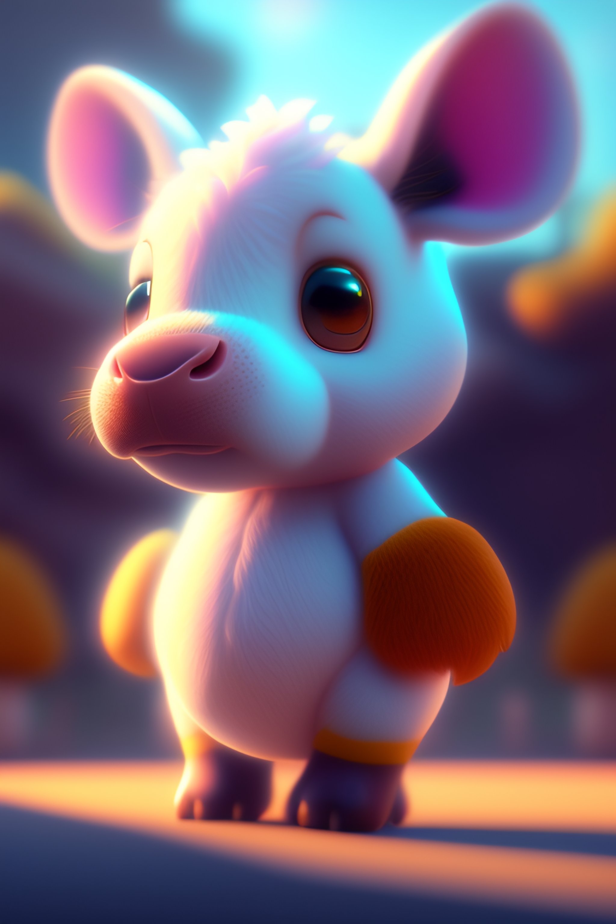 Lexica - Cute and adorable cartoon shool cow baby, fantasy, dreamlike ...