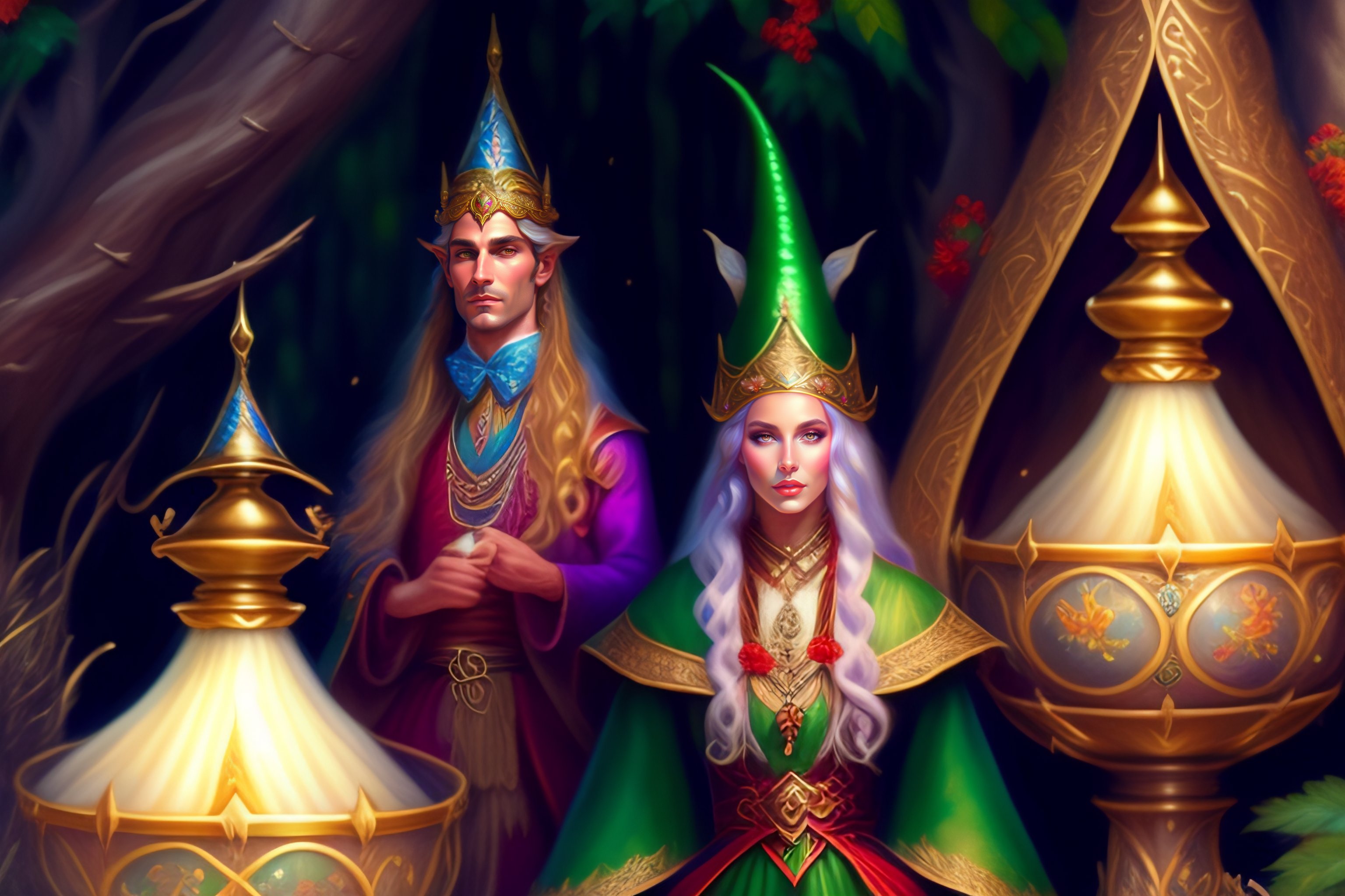 Lexica - High detailed d&d characters of a beautiful musician elves ...