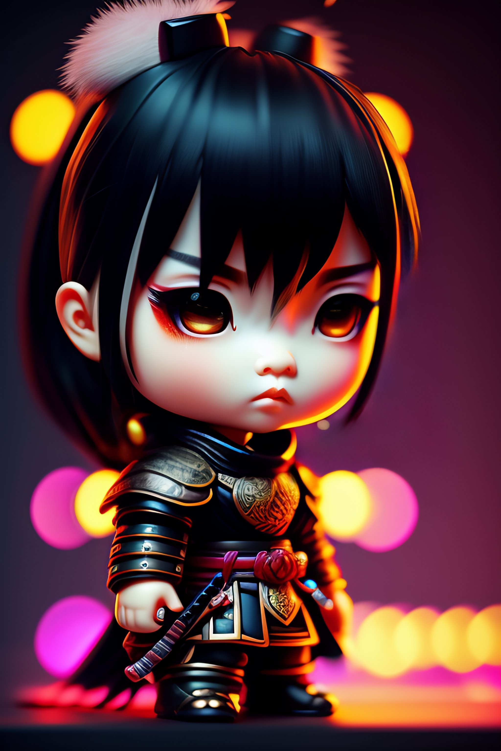 Realistic Detailed Chibi Kawaii Japanese Anime Gothic Fantasy Samurai ·  Creative Fabrica