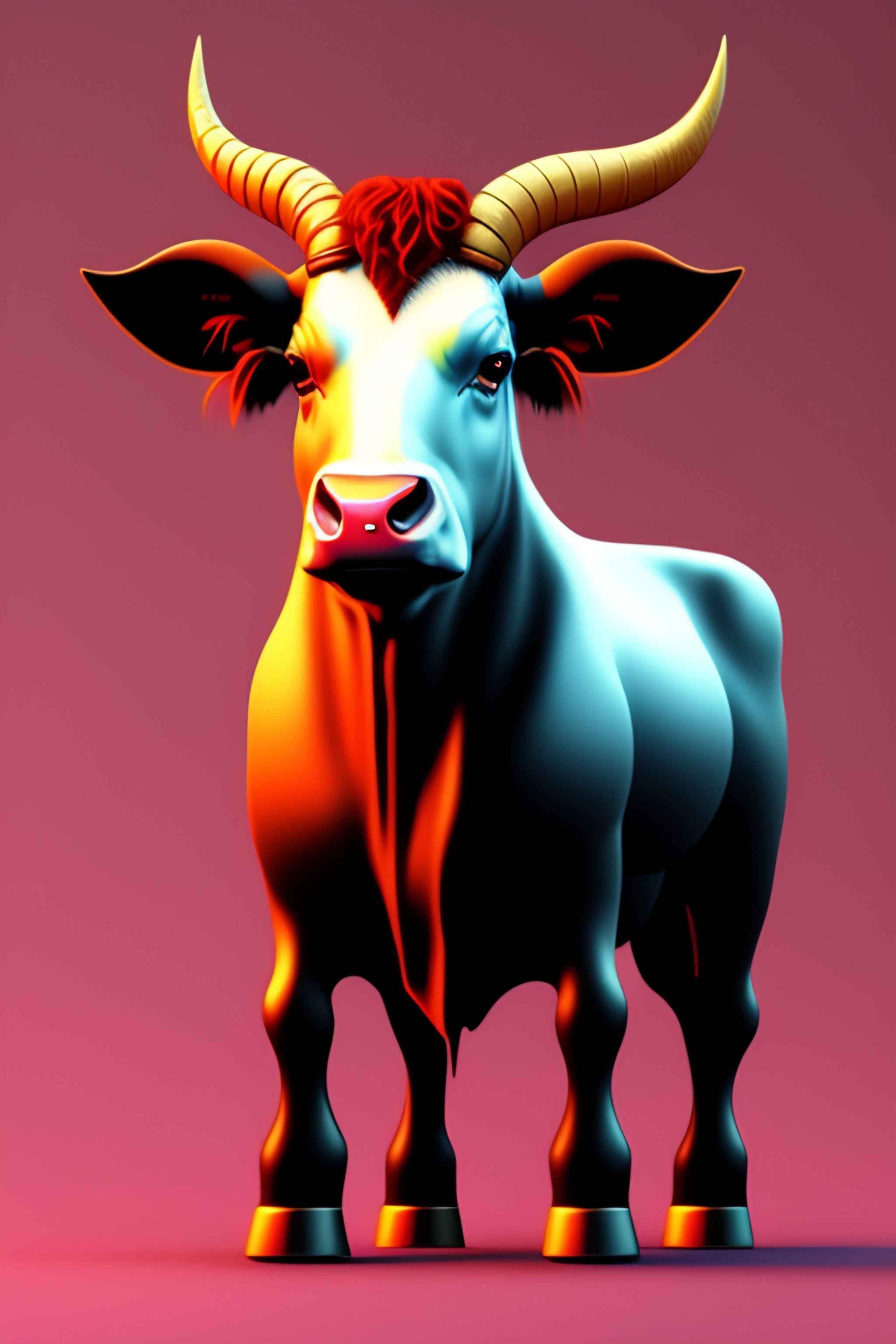 Lexica - Demon cow, 2d, cartoon