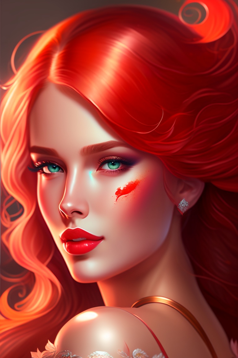 Lexica - Portrait of a beautiful woman with red bloody eyes and with ...