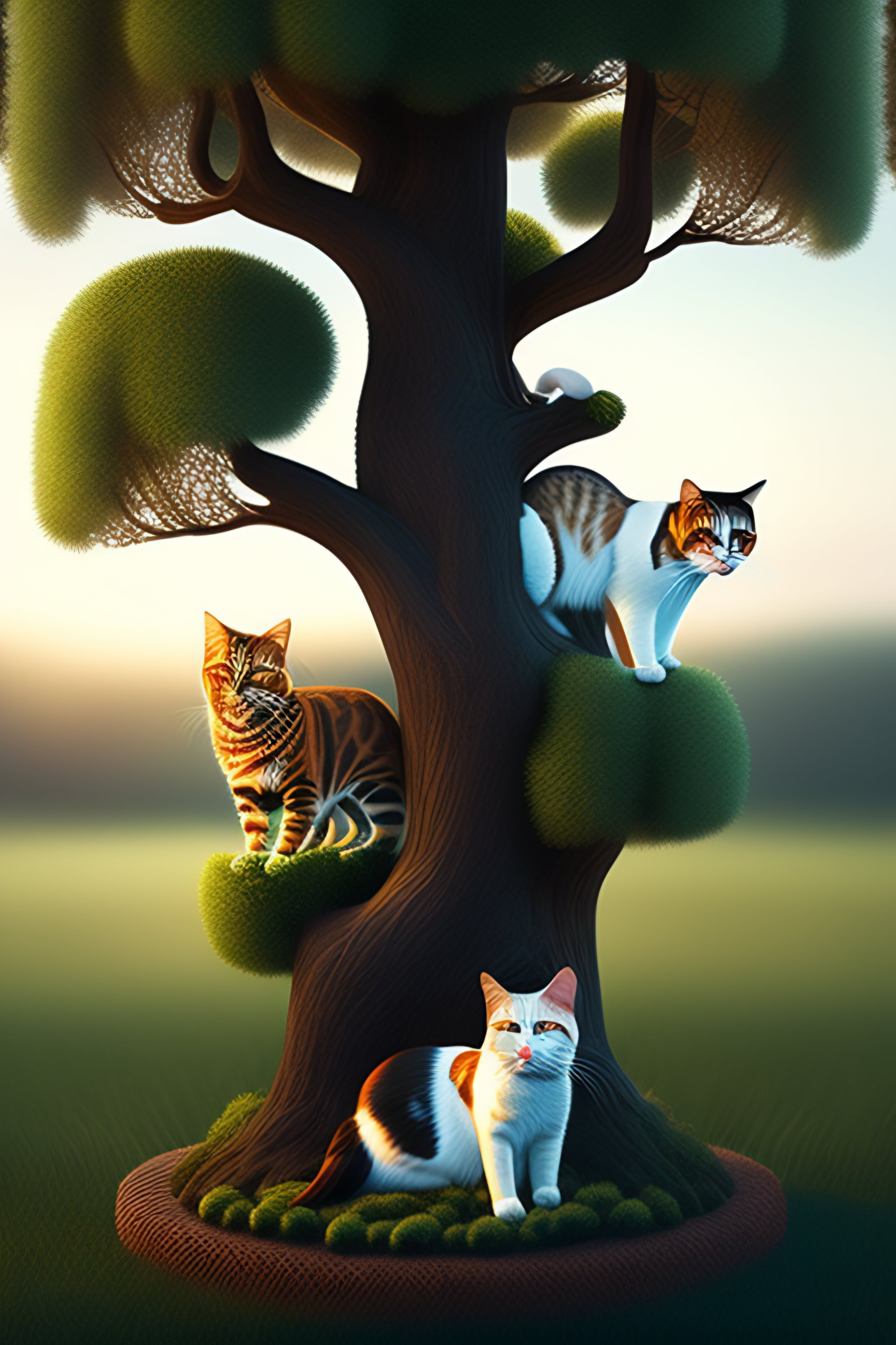 Lexica - A tree with cats growing on its branches