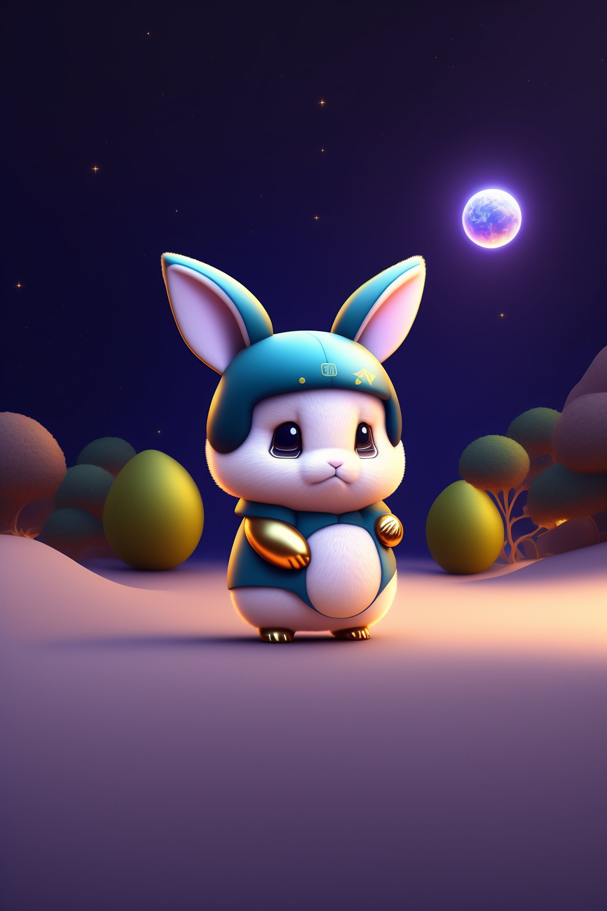 Lexica - A beautiful animated Rabbit, with halo and snorlax ...