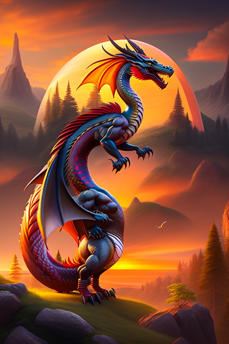 Lexica - Dragon, sunset, friendly, human riding dragon, fantasy city in ...