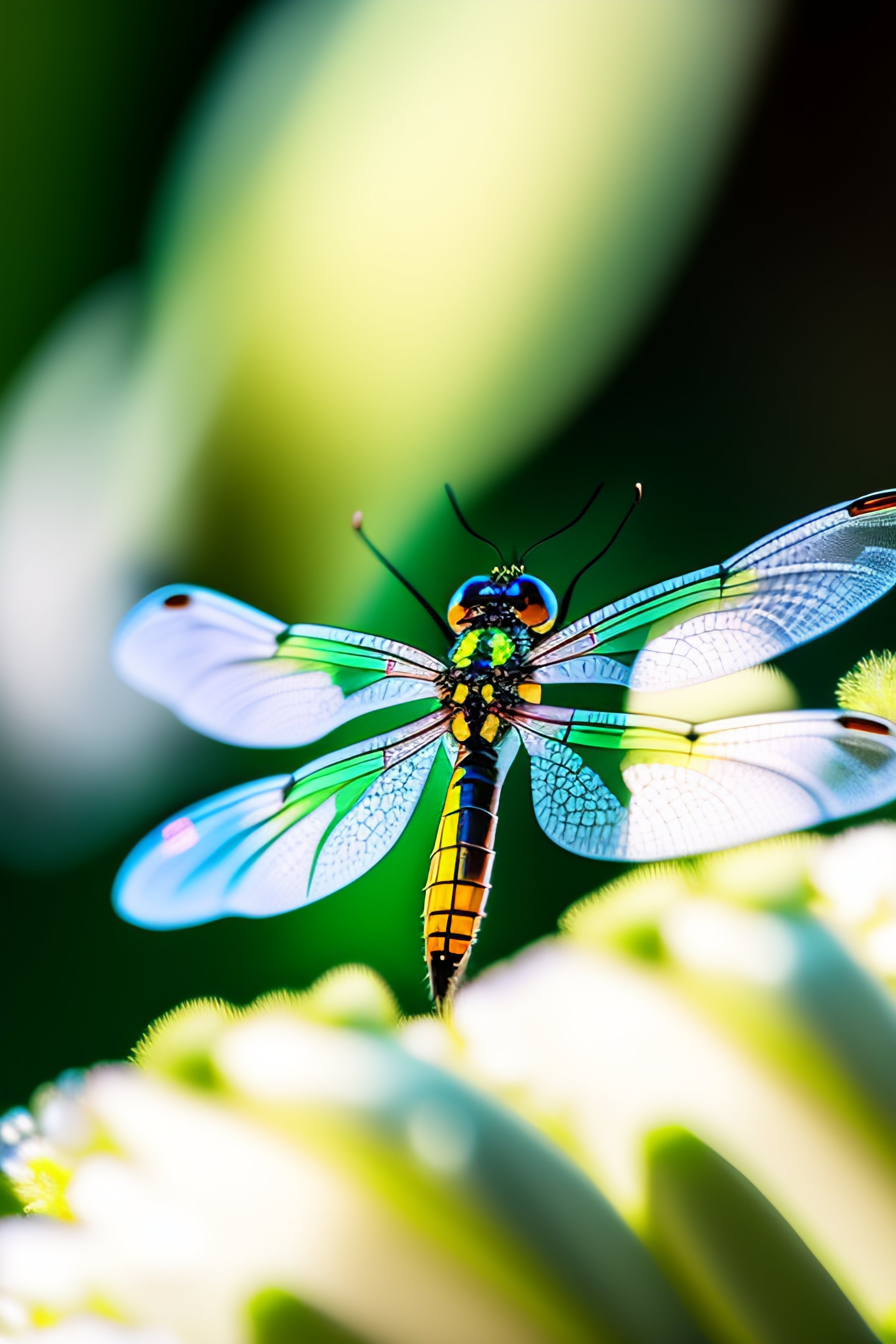 Lexica - A pair of realistic, transparent green dragonfly wings with a ...