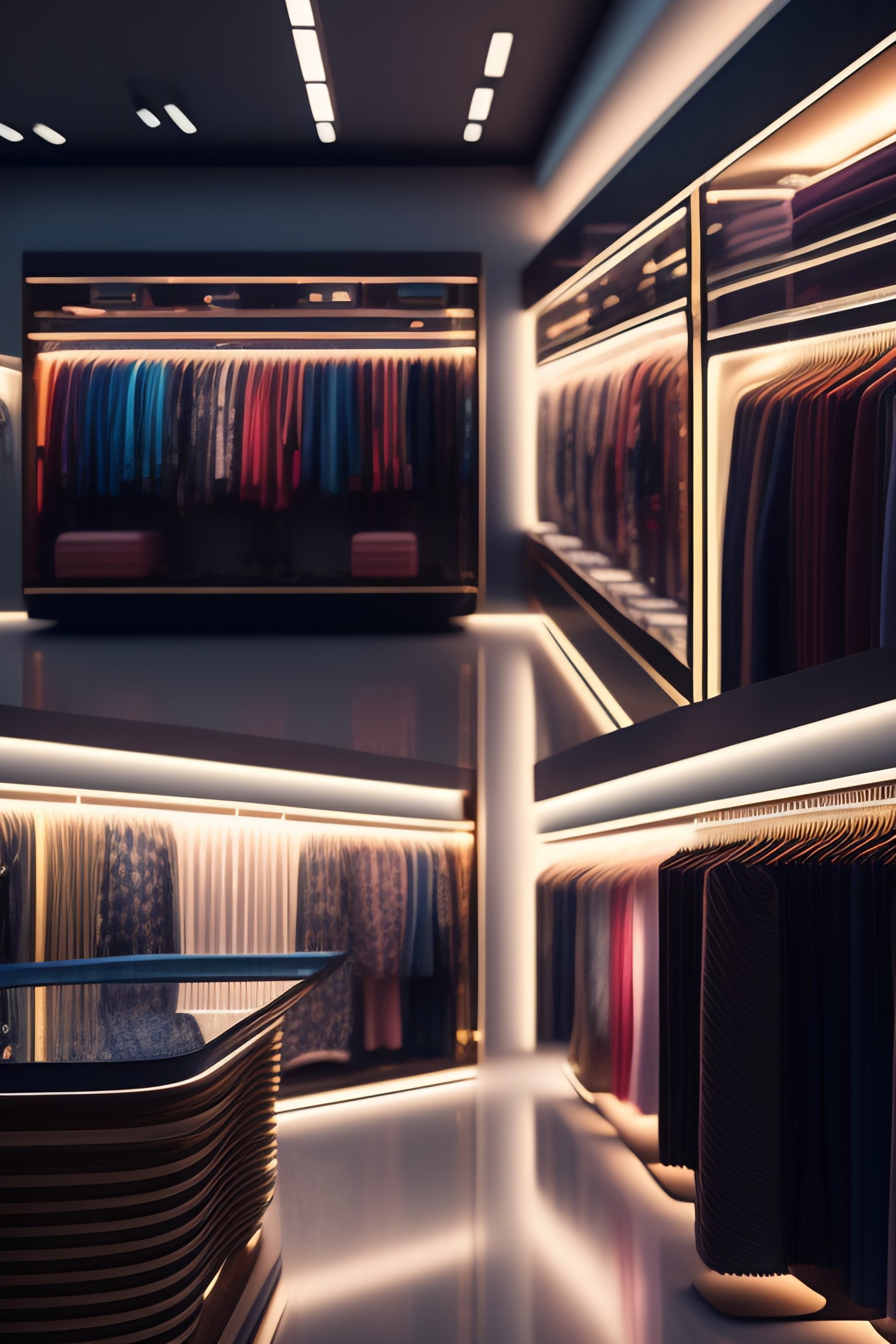 Lexica Realistic high definition clothing stores in the metarverse