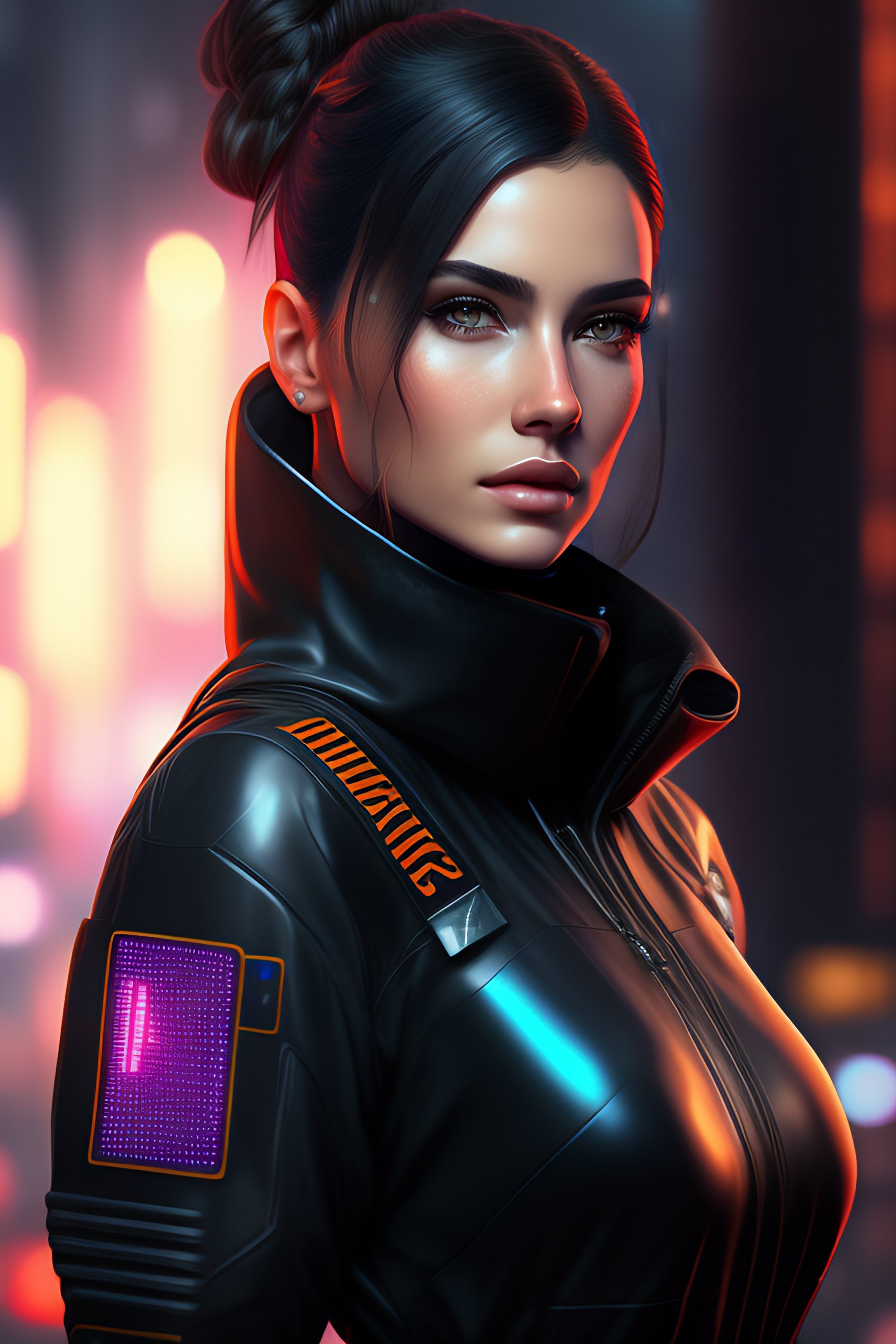 Lexica Photoreal Full View Cyberpunk Girl Portrait Render Digital Art 8352