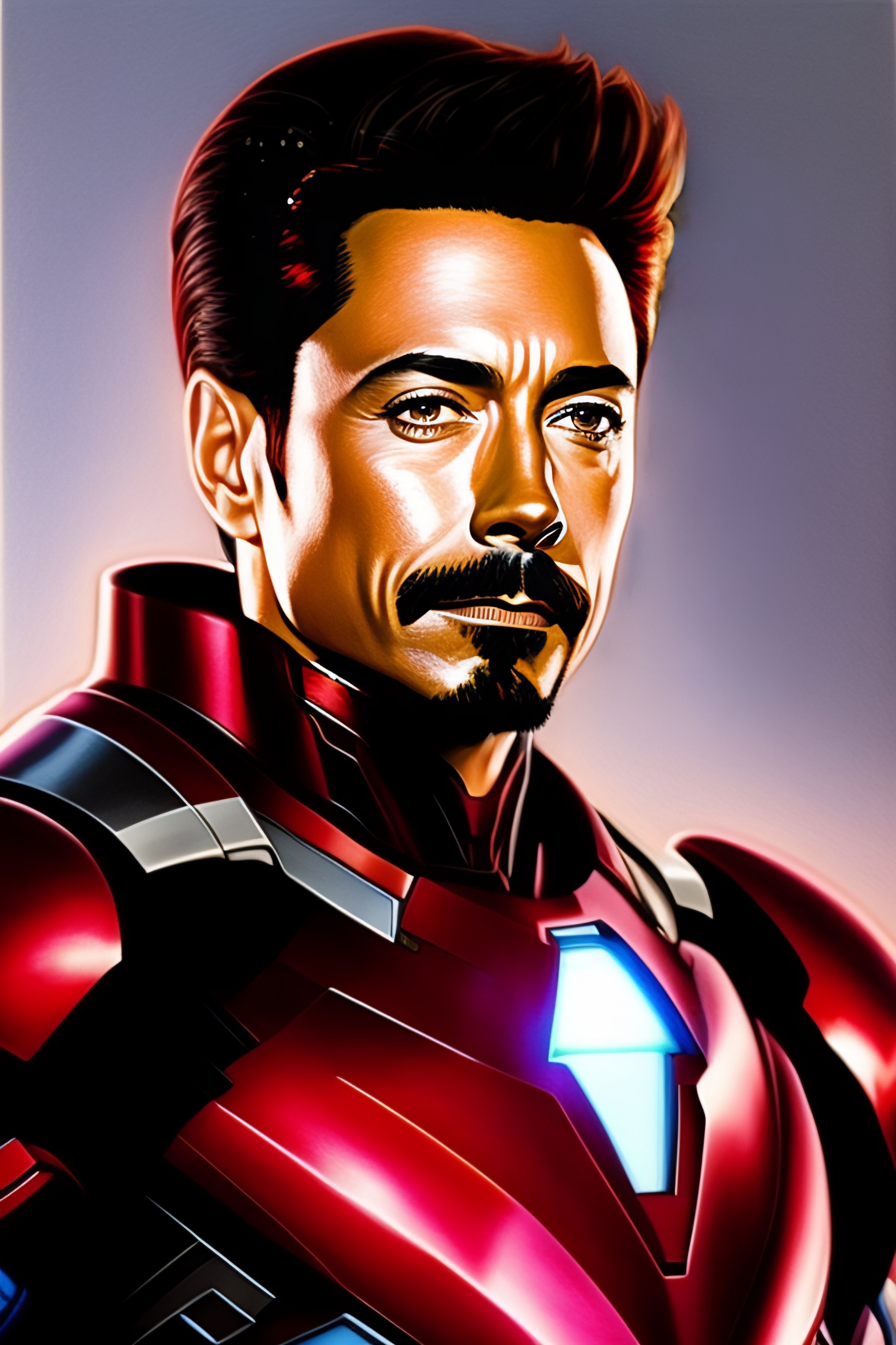 Lexica - Colored pencil sketch of Ironman, half Ironman half tony stark ...