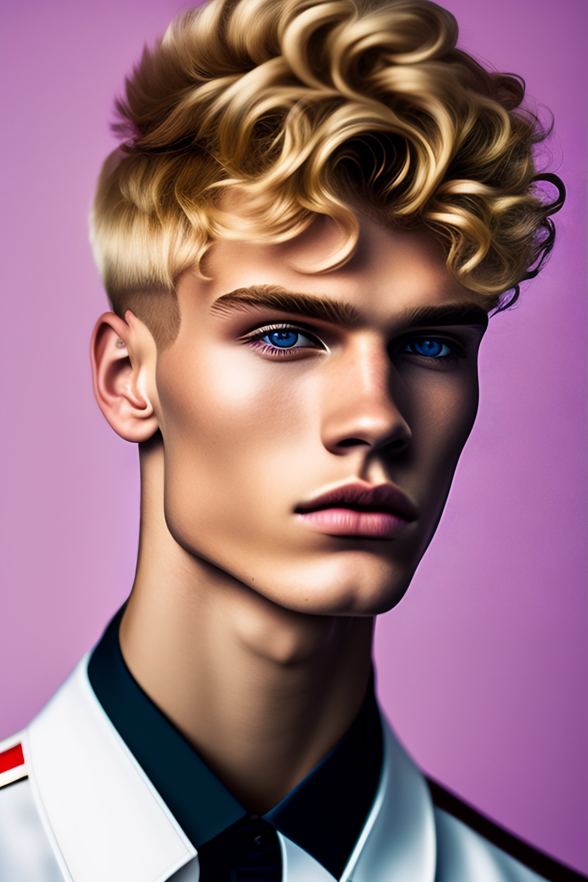 Lexica Portrait Of A 18 Year Old Blonde Russian Man His Blonde Short Hair Is Curly Fashion