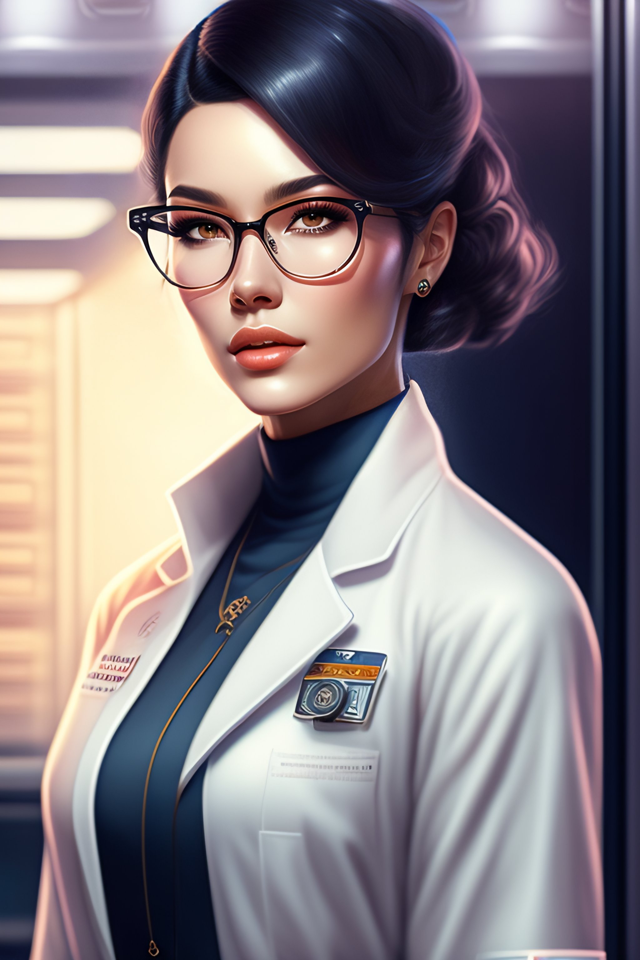 Lexica - Lisa Blackpinkwith short white hair, wearing lab coat and ...