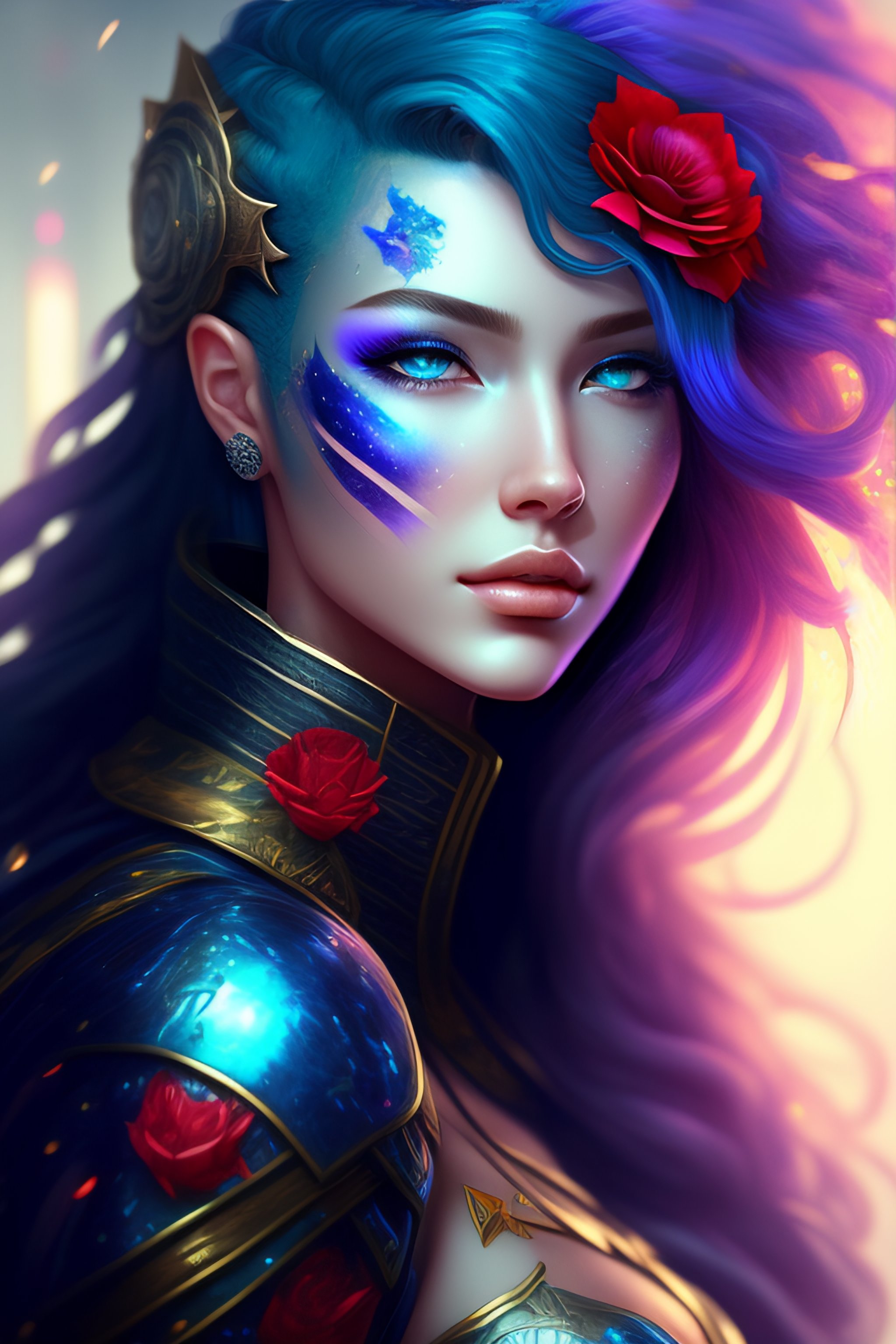 Lexica - Portrait of beautiful young maiden, warhammer, cyber style ...