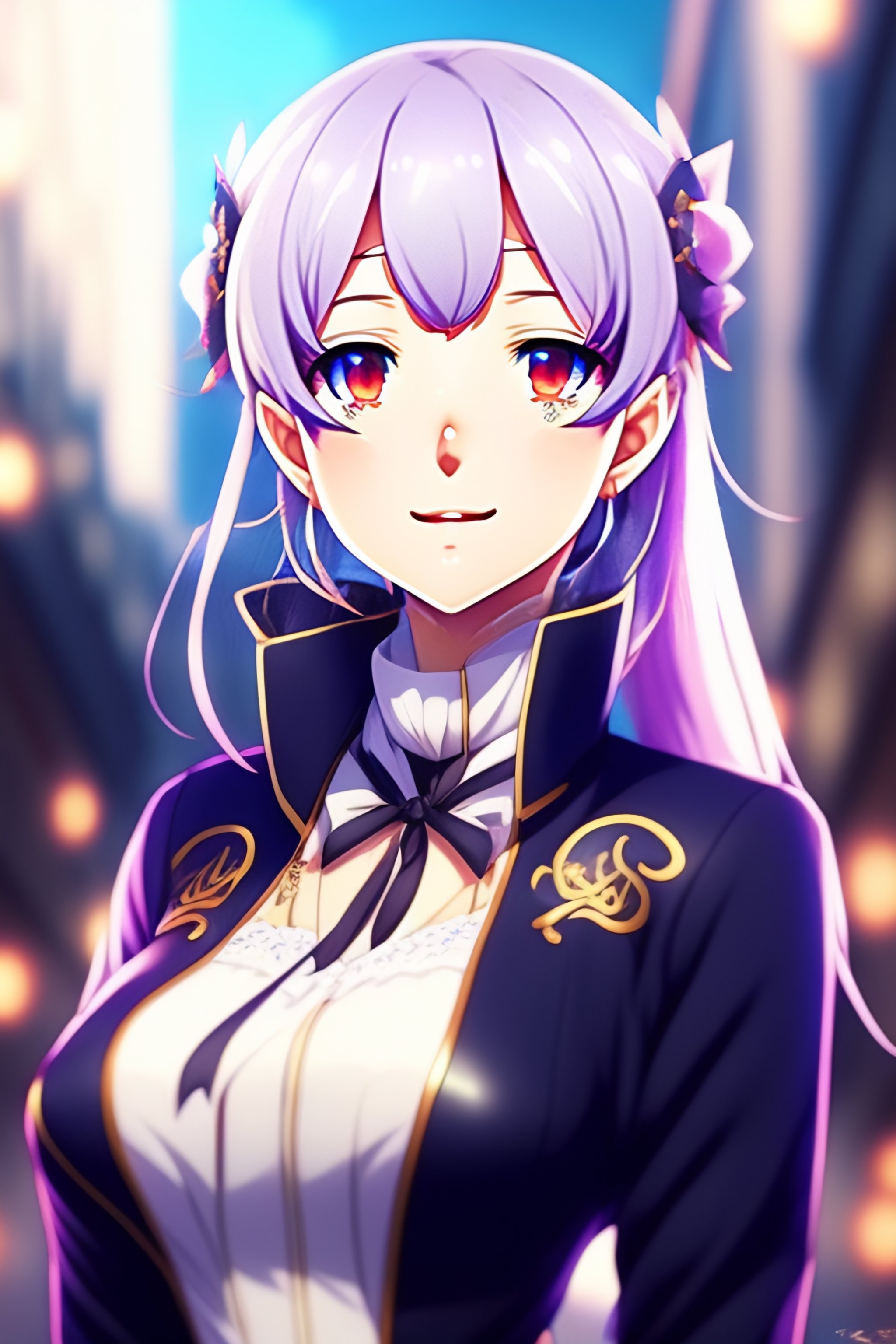 Lexica - Rem from anime series Re:Zero − Starting Life in Another World,  Portrait of pretty anime girl, night city background illustration concept  ar...